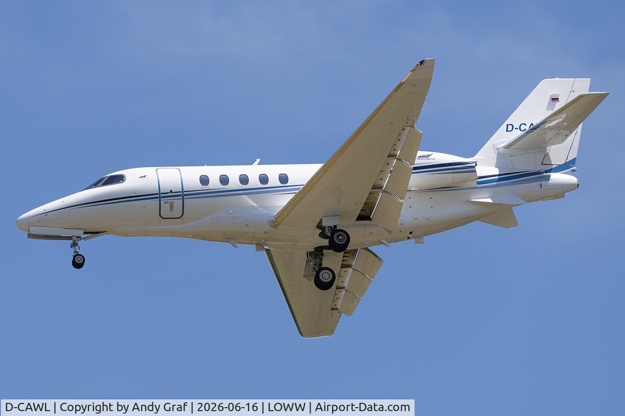 Aircraft D-CAWL, 2025 Cessna 680A Citation Latitude, c/n 680A0398, Untitled Cessna 680, at LOWW, photo by Andy Graf