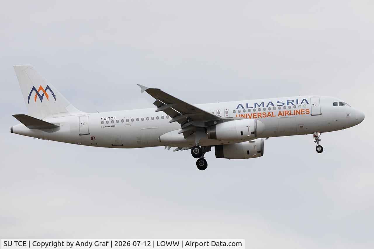 Aircraft SU-TCE, 1999 Airbus A320-232, c/n 0977, Almasria A320, at LOWW, photo by Andy Graf