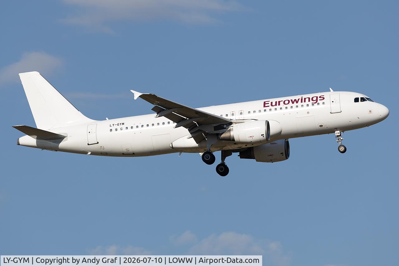 Aircraft LY-GYM, 2005 Airbus A320-214, c/n 2584, Untitled A320, at LOWW, photo by Andy Graf