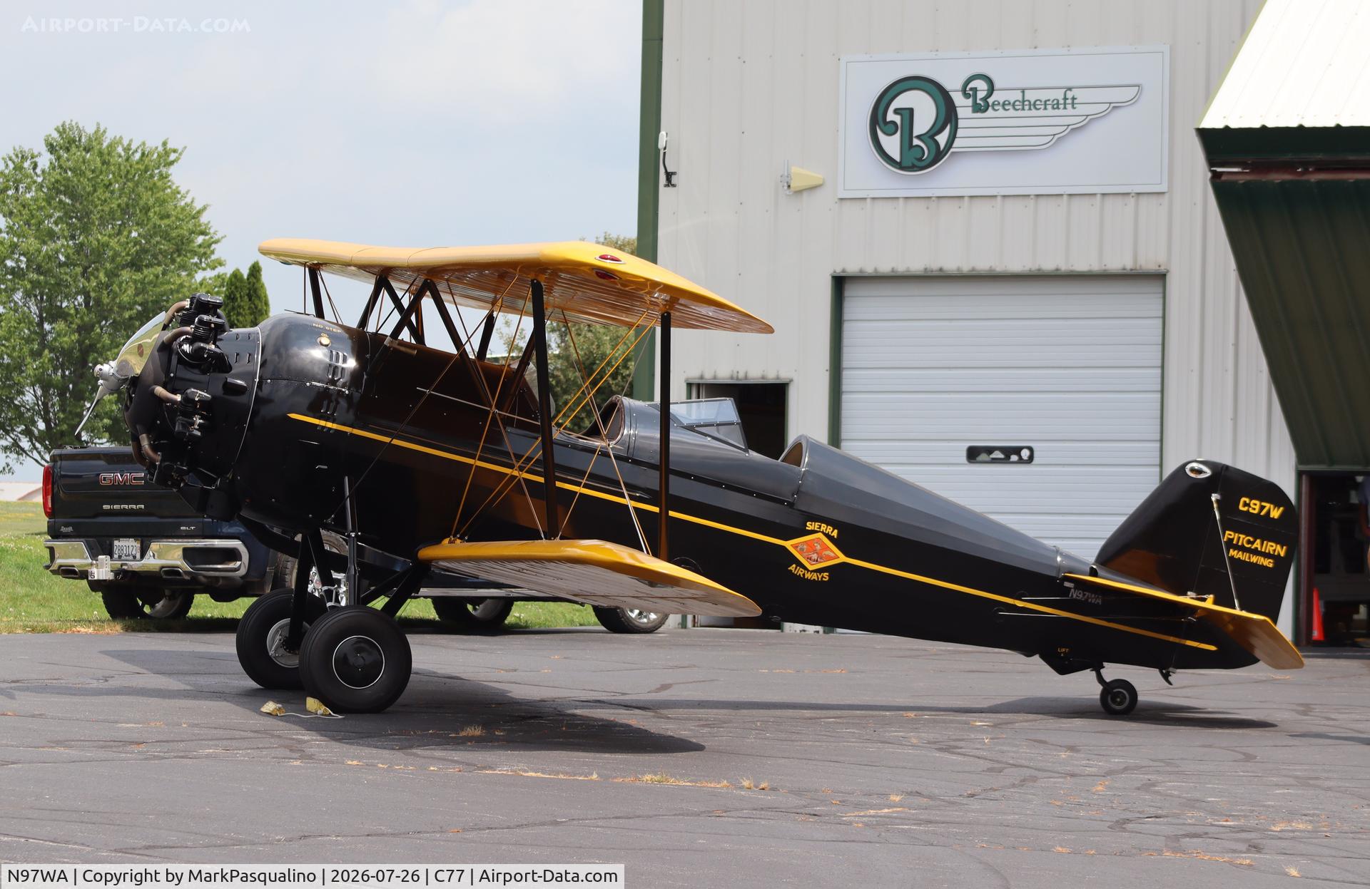 Aircraft N97WA, Pitcairn PA-7 Super Mailwing, c/n 149, Pitcairn PA-7 Super Mailwing, at C77, photo by MarkPasqualino