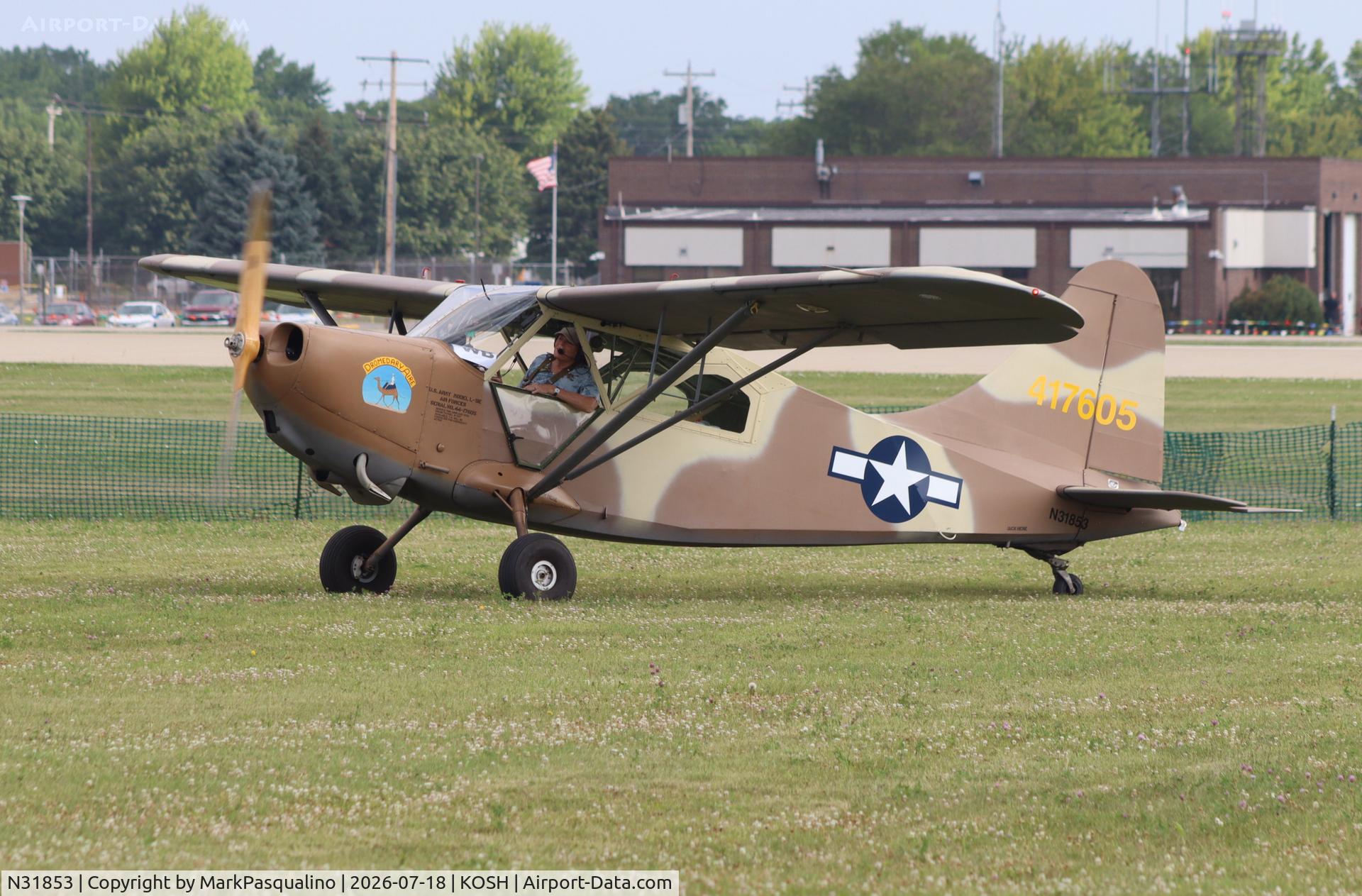 Aircraft N31853, 1945 Stinson L-5E Sentinel, c/n 44-17605, Stinson L-5E, at KOSH, photo by MarkPasqualino