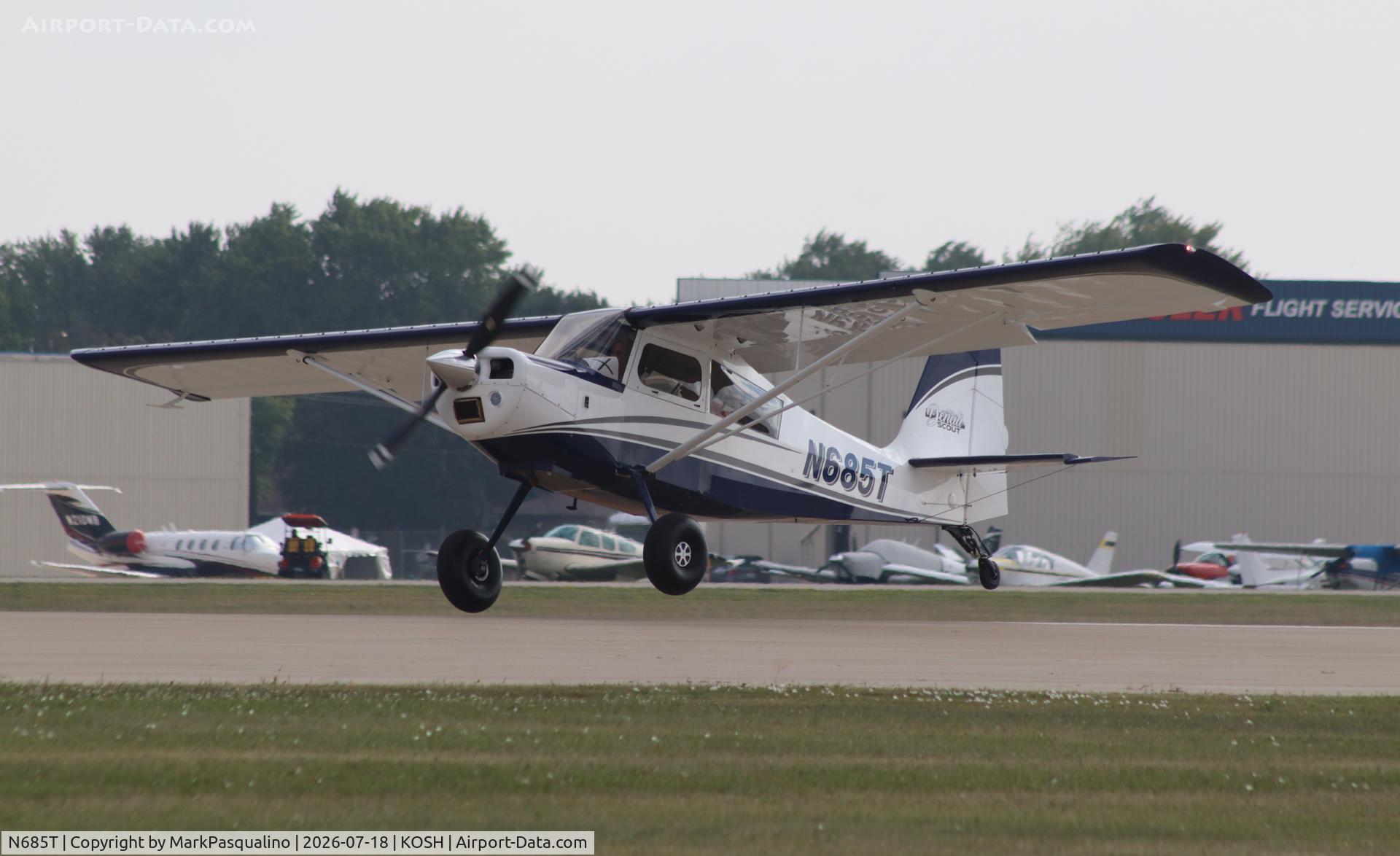 Aircraft N685T, 2022 American Champion 8GCBC Scout, c/n 622-2022, American Champion 8GCBC, at KOSH, photo by MarkPasqualino