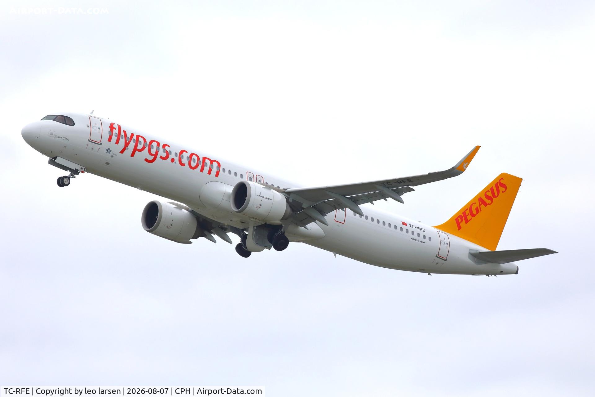 Aircraft TC-RFE, 2024 Airbus A321-251NX, c/n 12073, Copenhagen 7.8.2026, at CPH, photo by leo larsen