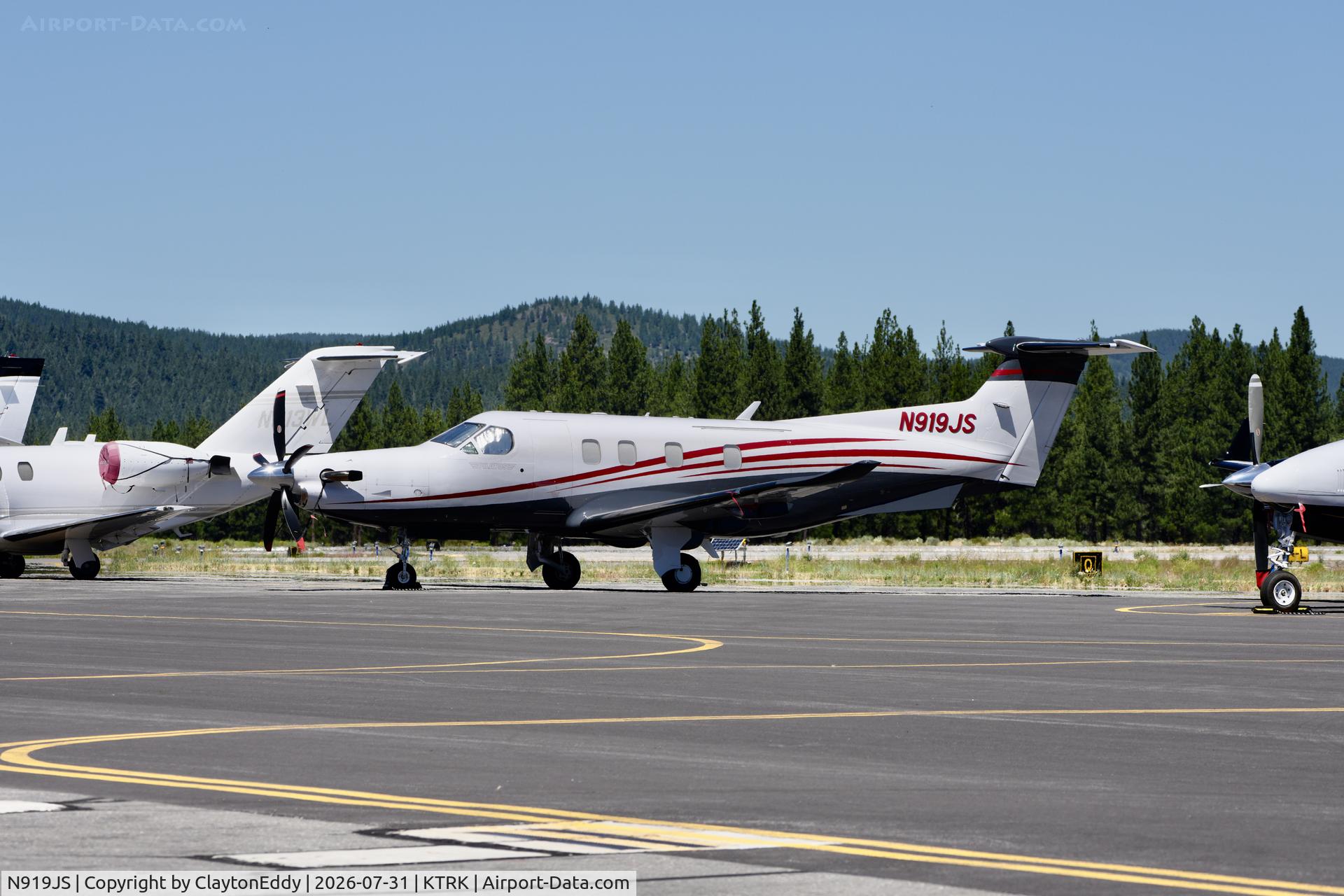 Aircraft N919JS, 2024 Pilatus Aircraft LTD PC-12/47E, c/n 2346, Truckee Tahoe airport in California 2026, at KTRK, photo by ClaytonEddy