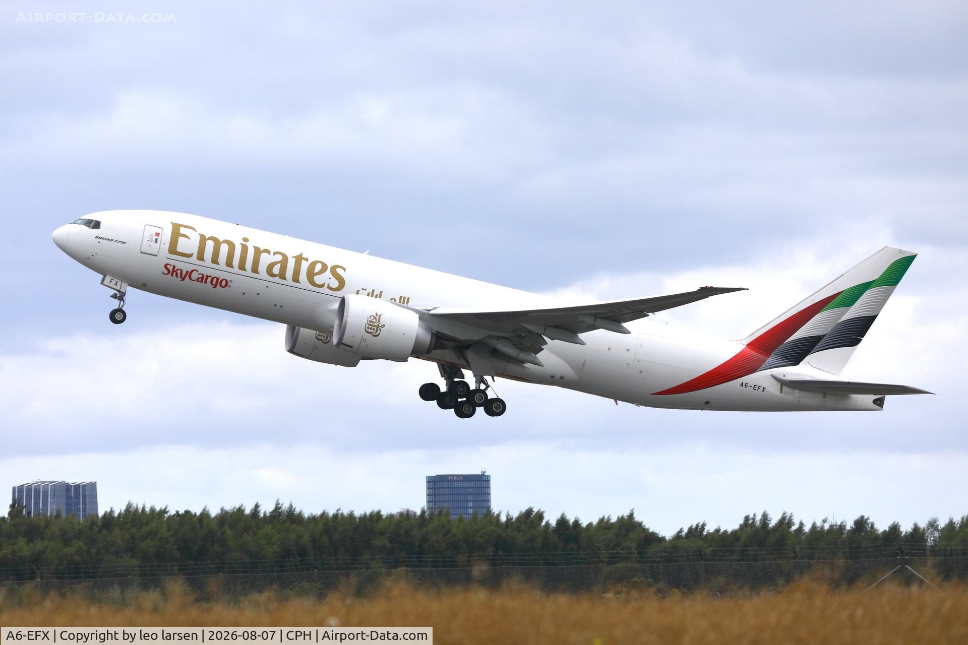 Aircraft A6-EFX, 2025 Boeing B-777-F, c/n 68619 l/n 1790, Copenhagen 7.8.2026, at CPH, photo by leo larsen