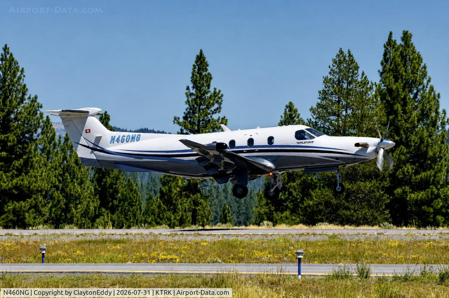 Aircraft N460NG, 2014 Pilatus Aircraft Ltd PC-12/47E, c/n 1460, Truckee Tahoe airport in California 2026, at KTRK, photo by ClaytonEddy