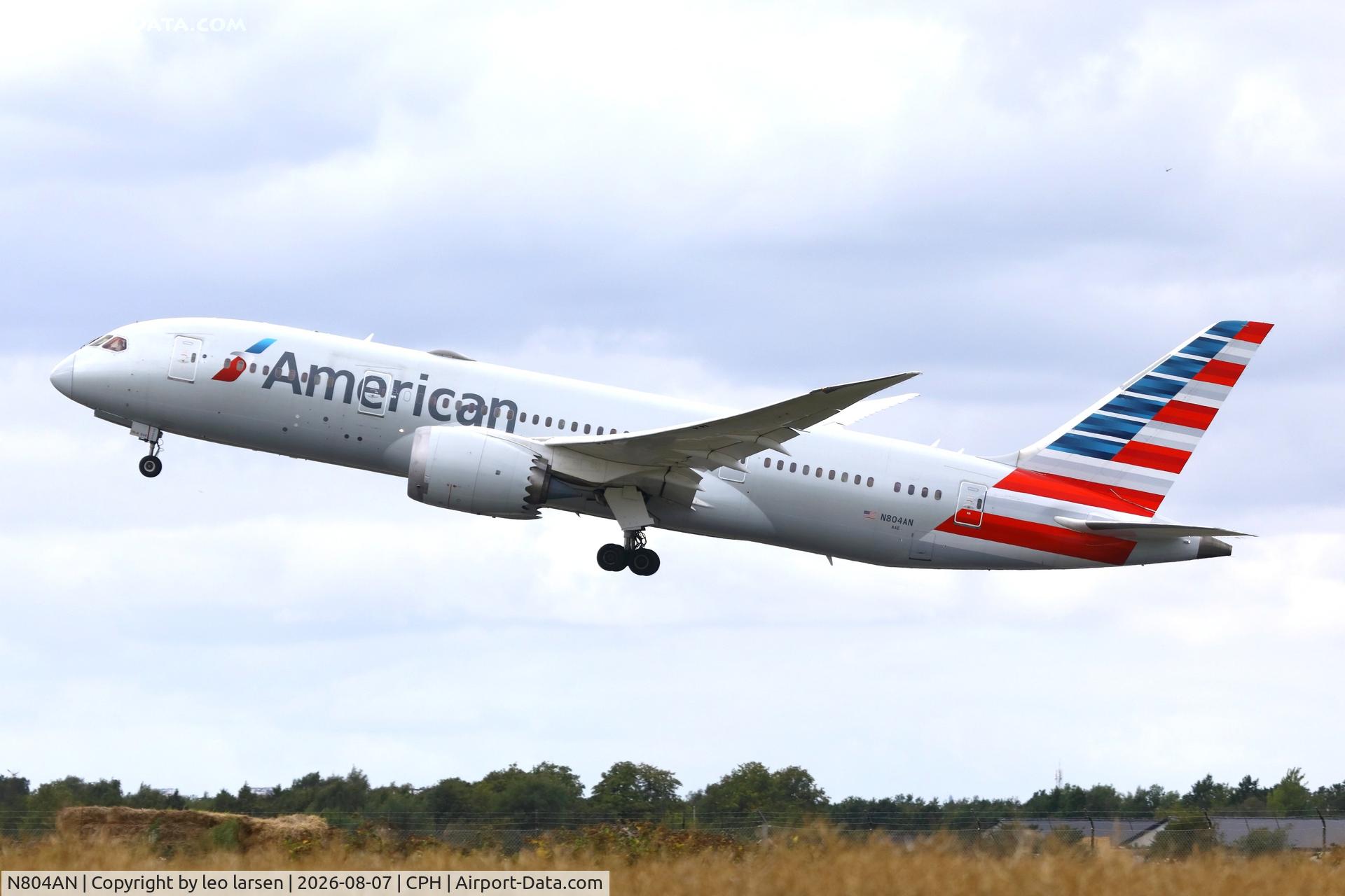 Aircraft N804AN, 2015 Boeing 787-8 Dreamliner, c/n 40622, Copenhagen 7.8.2026, at CPH, photo by leo larsen