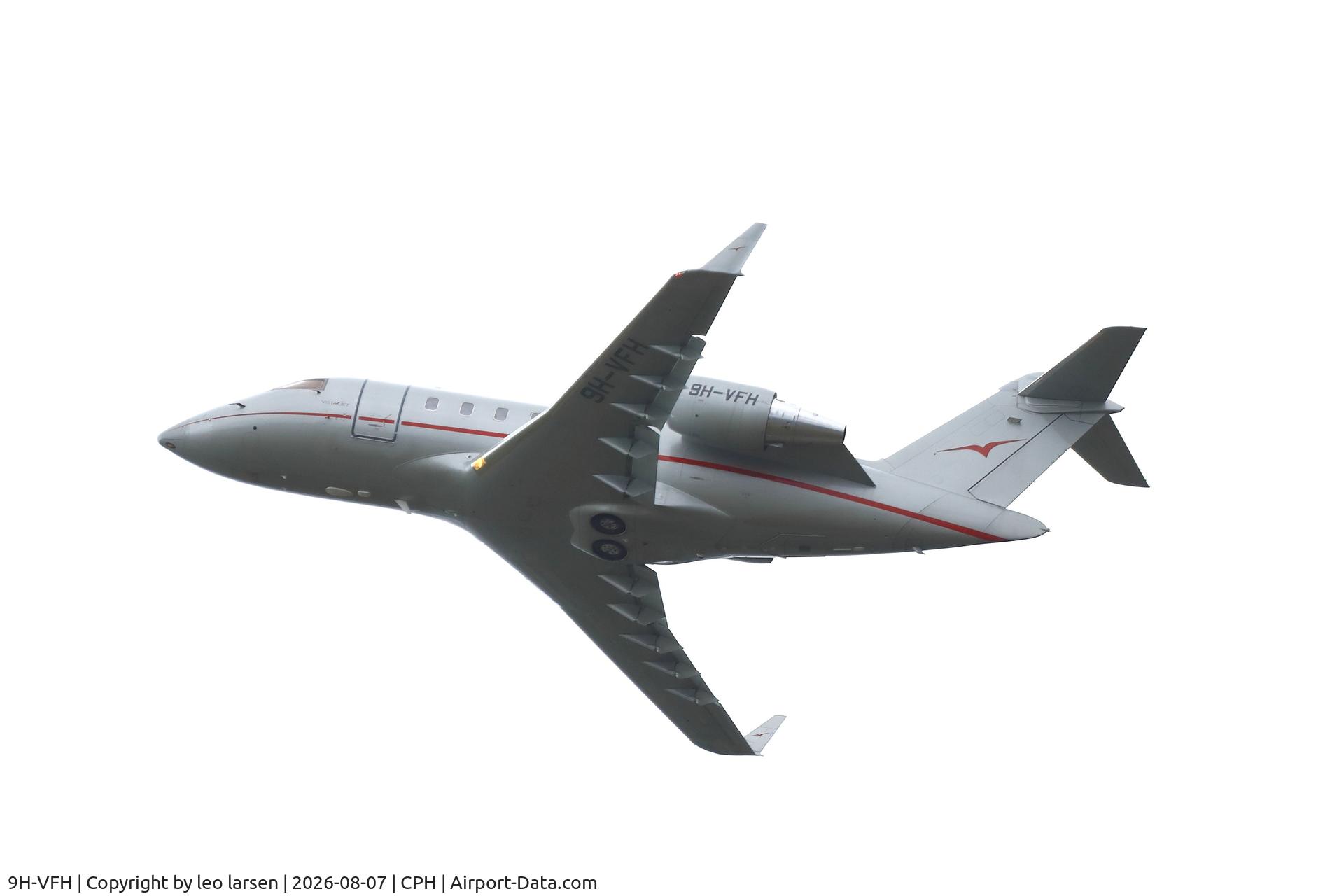 Aircraft 9H-VFH, 2014 Bombardier Challenger 605 (CL-600-2B16), c/n 5979, Copenhagen 7.8.2026, at CPH, photo by leo larsen