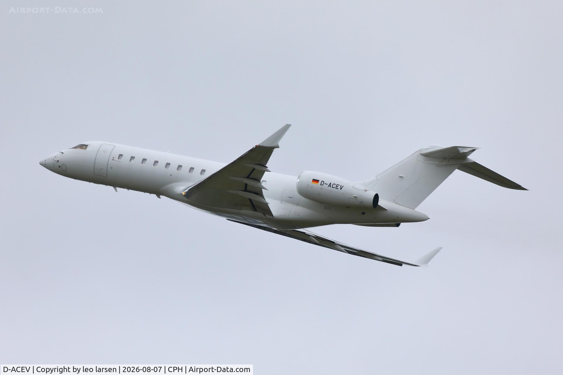 Aircraft D-ACEV, 2001 Bombardier BD-700-1A10 Global Express, c/n 9084, Copenhagen 7.8.2026, at CPH, photo by leo larsen
