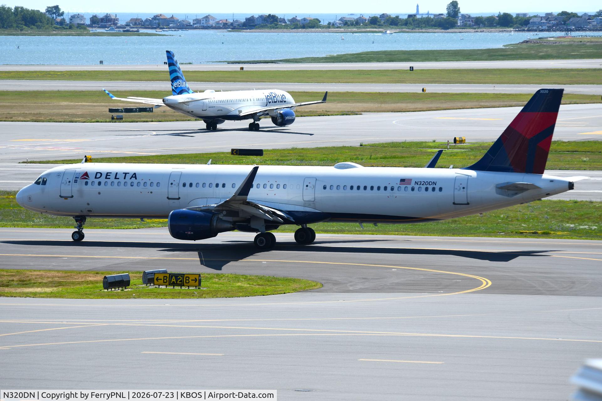 Aircraft N320DN, 2017 Airbus A321-211, c/n 7546, Delta A321, at KBOS, photo by FerryPNL