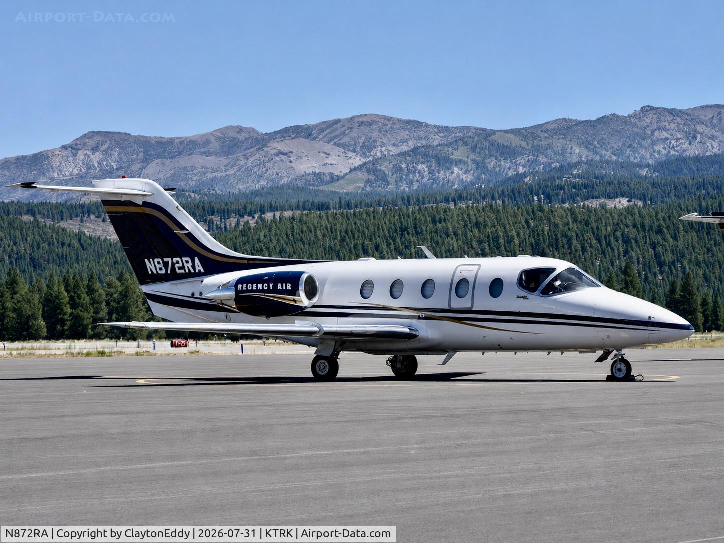 Aircraft N872RA, 2008 Hawker Beechcraft 400A Beechjet, c/n RK-563, Truckee Tahoe airport in California 2026, at KTRK, photo by ClaytonEddy