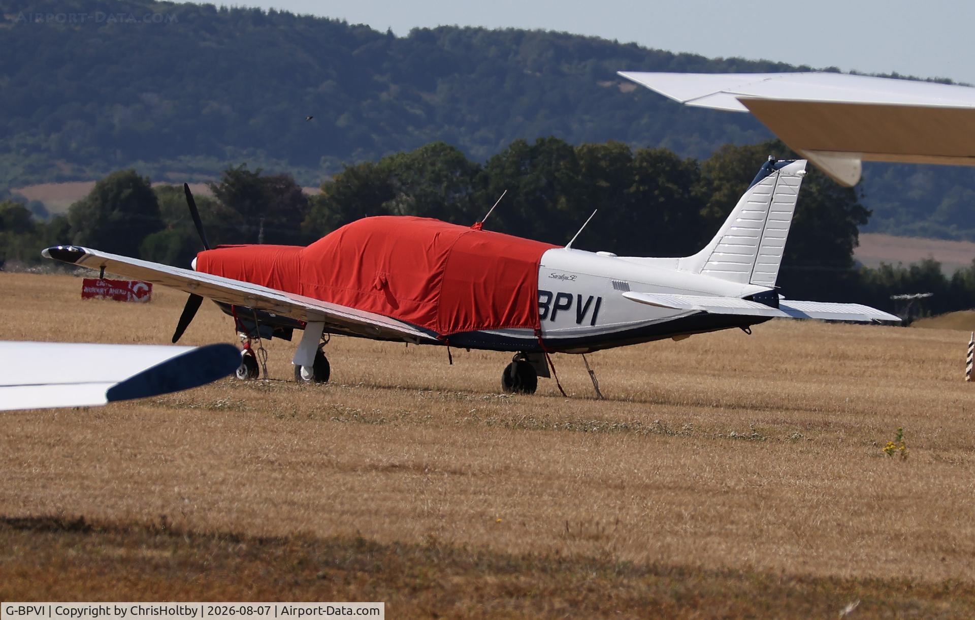 Aircraft G-BPVI, 1989 Piper PA-32R-301 Saratoga SP, c/n 3213021, Parked at Goodwood Airfield, photo by ChrisHoltby