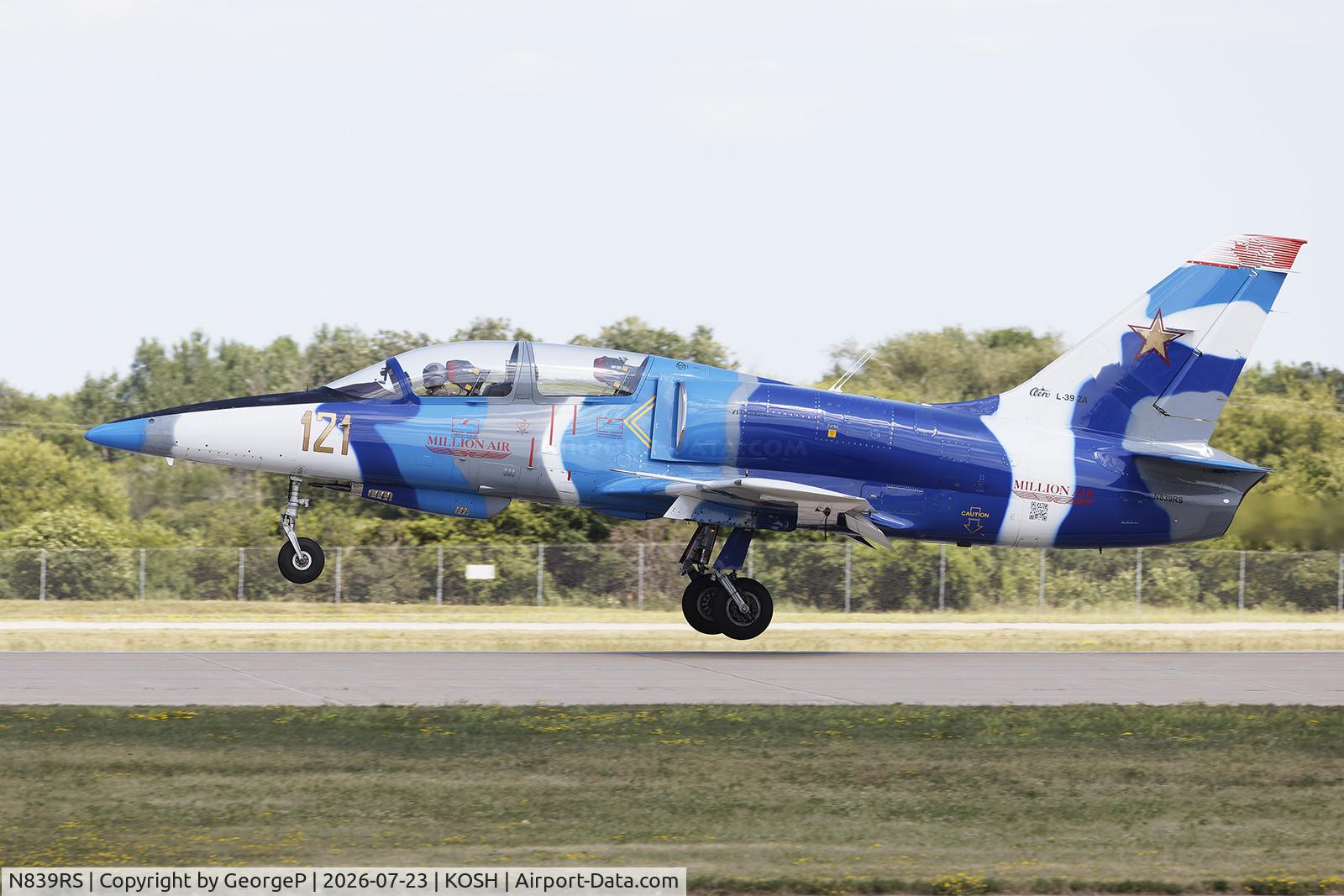 Aircraft N839RS, Aero Vodochody L-39, c/n 132021, Airventure 2026., at KOSH, photo by GeorgeP