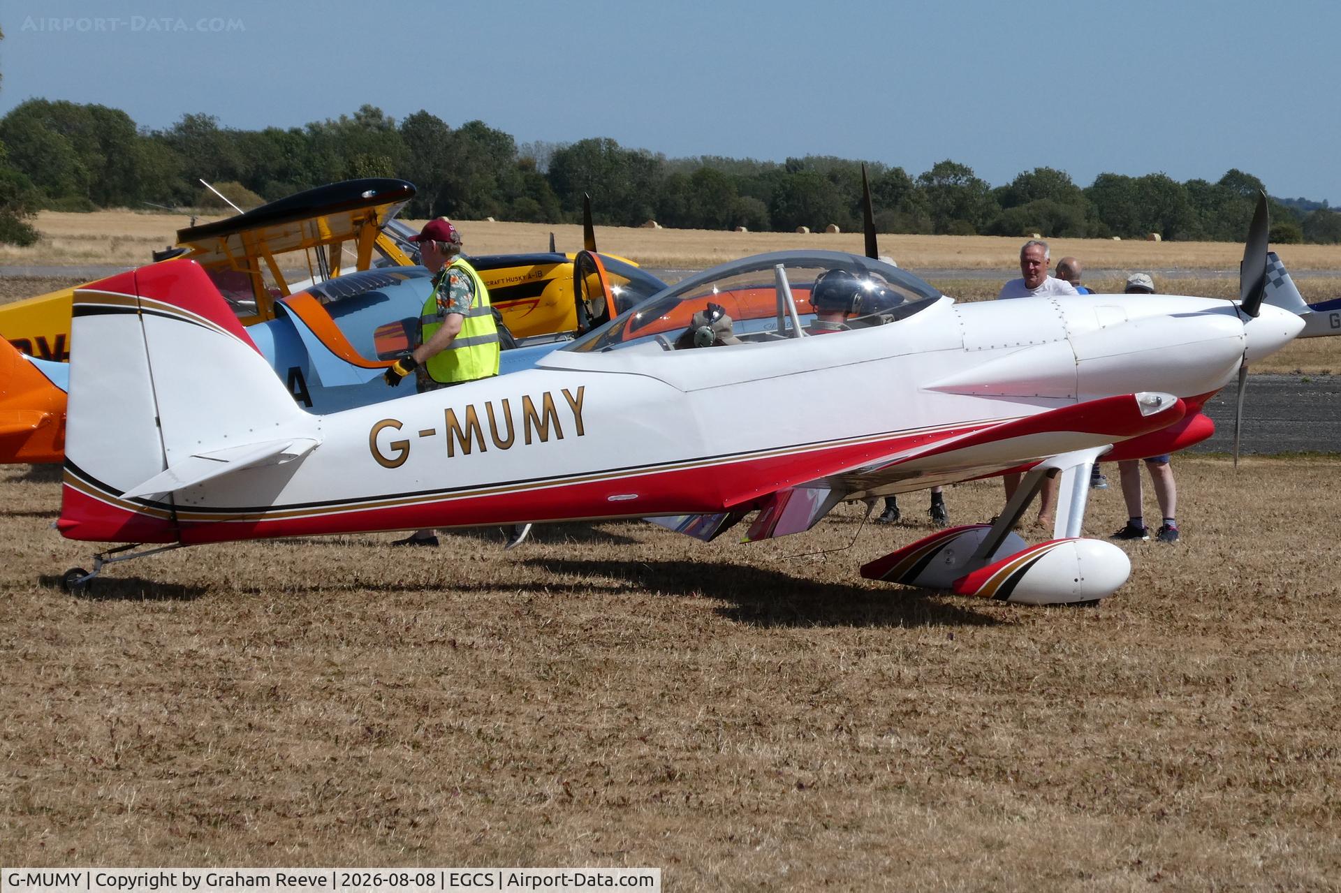 Aircraft G-MUMY, 2005 Vans RV-4, c/n PFA 181-13401, Just landed at Sturgate., at EGCS, photo by Graham Reeve