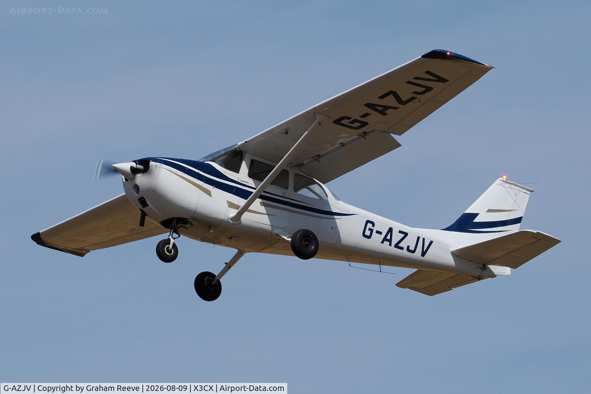 Aircraft G-AZJV, 1971 Reims Cessna F172L, c/n 0810, Departing from Northrepps., at X3CX, photo by Graham Reeve