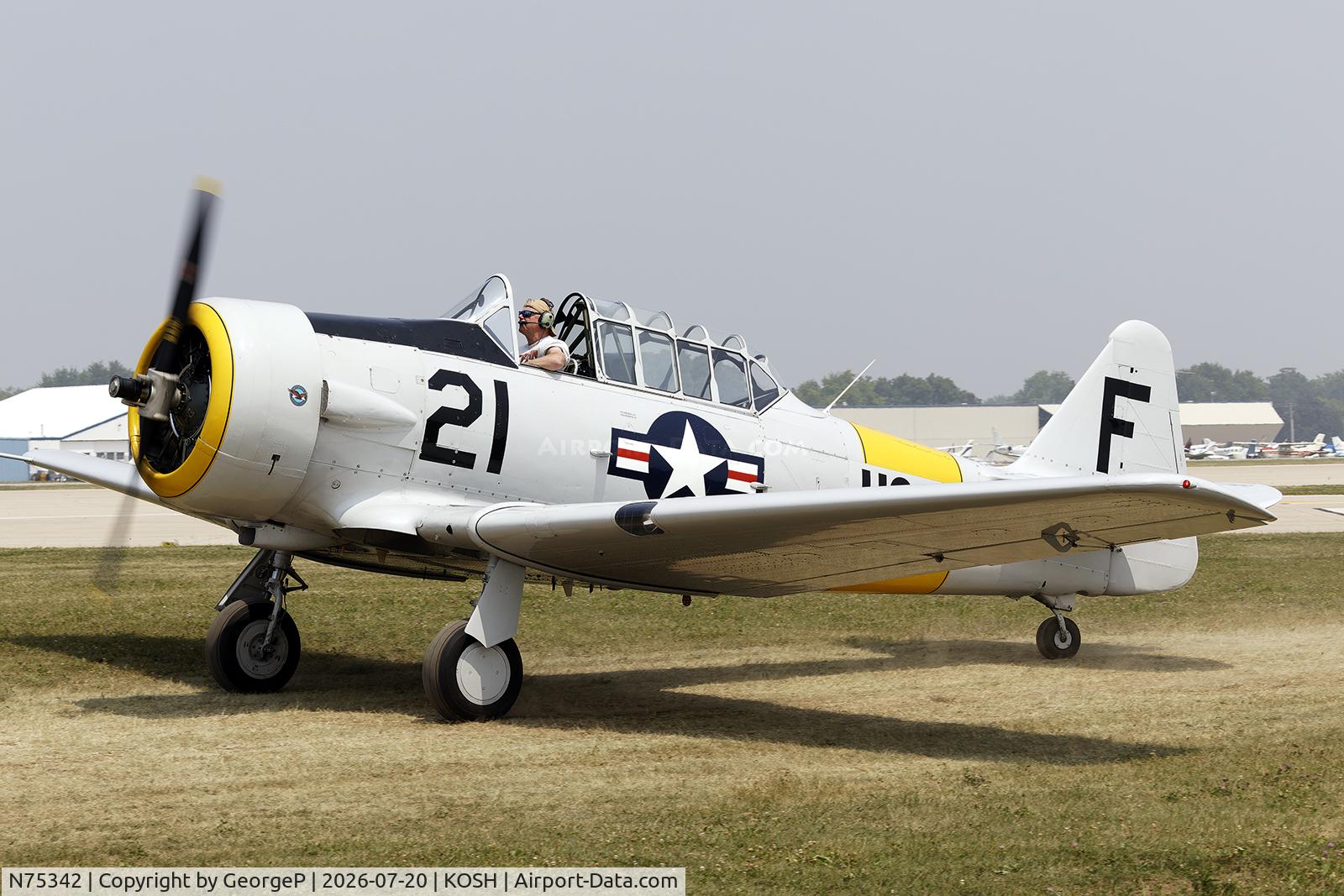 Aircraft N75342, 1956 North American AT-6D Texan, c/n 42-44641, Airventure 2026., at KOSH, photo by GeorgeP