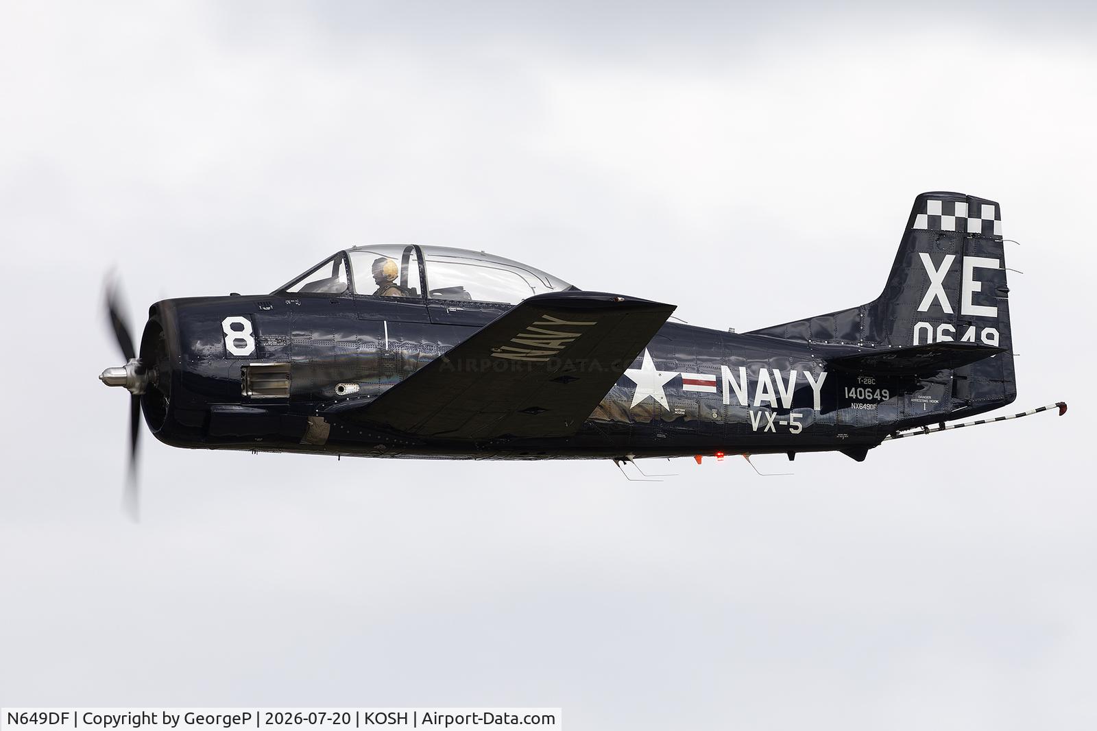 Aircraft N649DF, 1957 North American T-28C Trojan, c/n 226-226 (140649), Airventure 2026., at KOSH, photo by GeorgeP