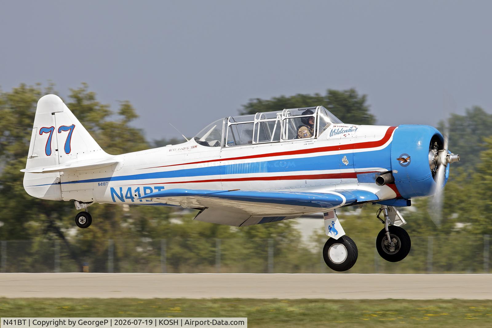 Aircraft N41BT, 1960 North American SNJ-5 Texan, c/n 88-18067 (Bu90789), Airventure 2026., at KOSH, photo by GeorgeP