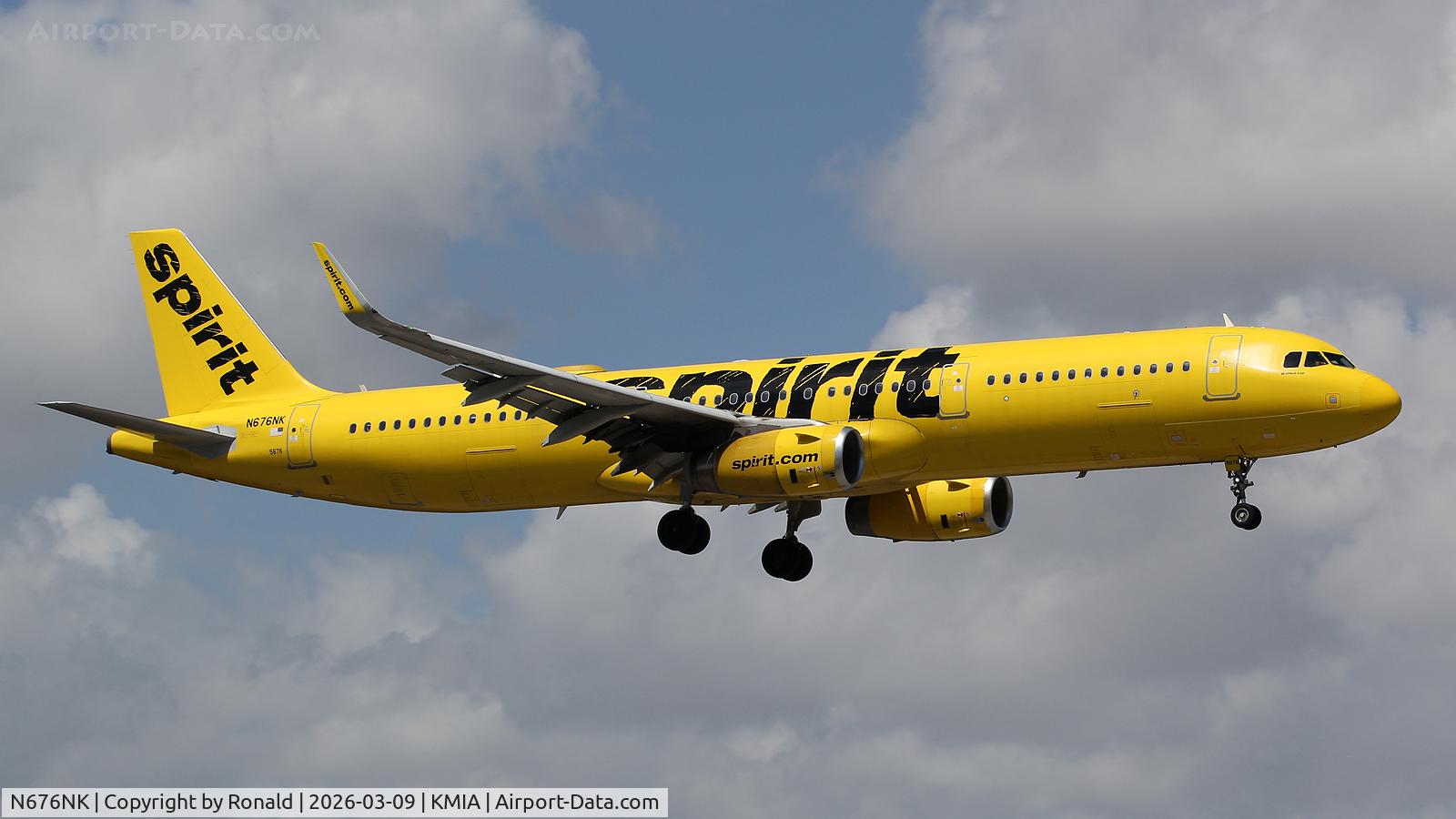 Aircraft N676NK, 2017 Airbus A321-231, c/n 7734, at mia, at KMIA, photo by Ronald