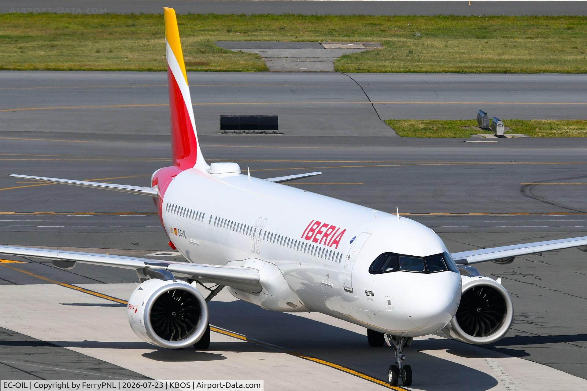 Aircraft EC-OIL, 2024 Airbus Airbus A321-253NY, c/n 11504, Iberia long-haul A321N, at KBOS, photo by FerryPNL