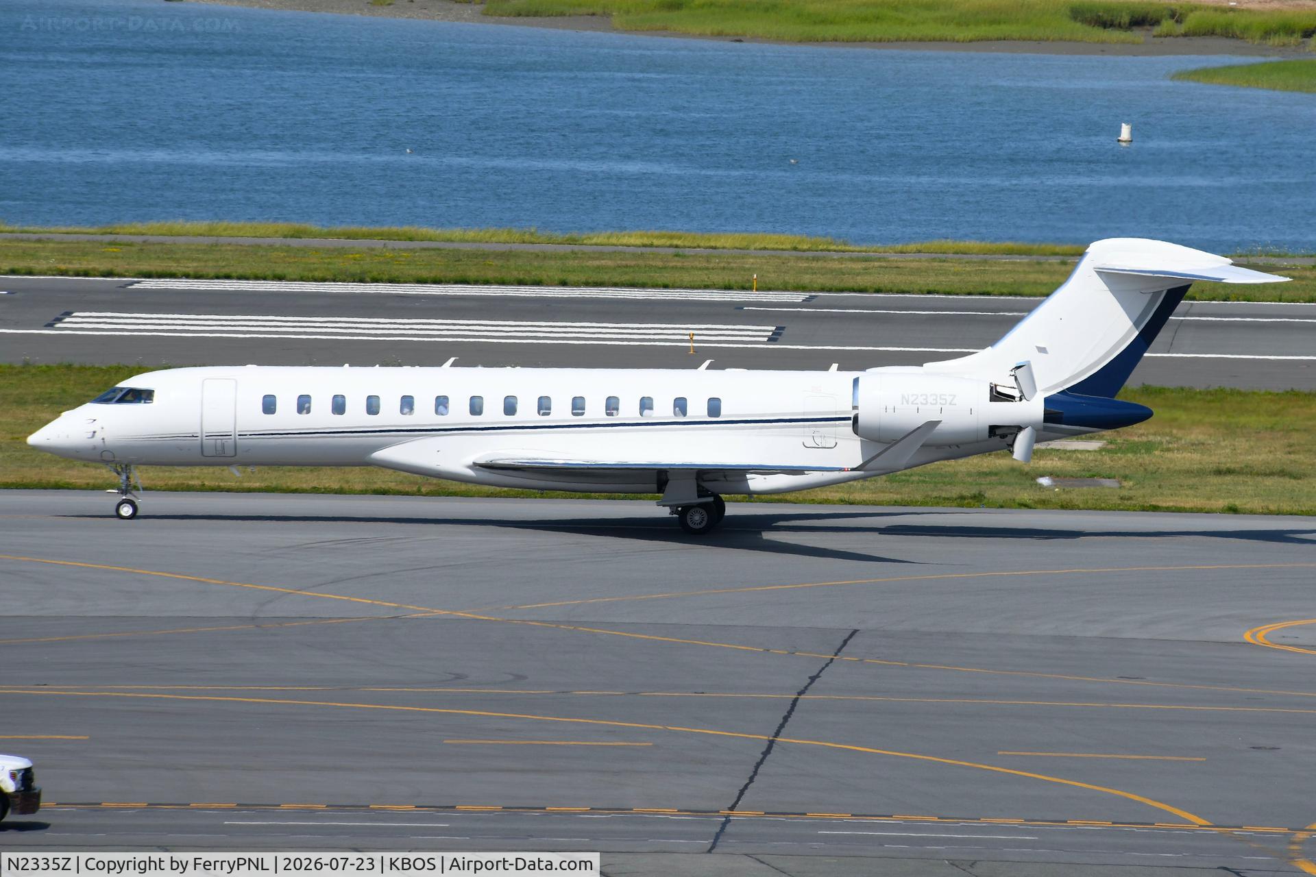 Aircraft N2335Z, 2023 Bombardier Global 7500, c/n 70149, PZ Global LLC Global 7500, at KBOS, photo by FerryPNL