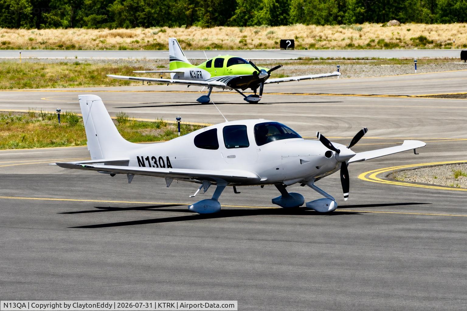 Aircraft N13QA, 2020 Cirrus Design Corp SR22T, c/n 2099, Truckee Tahoe airport in California 2026, at KTRK, photo by ClaytonEddy