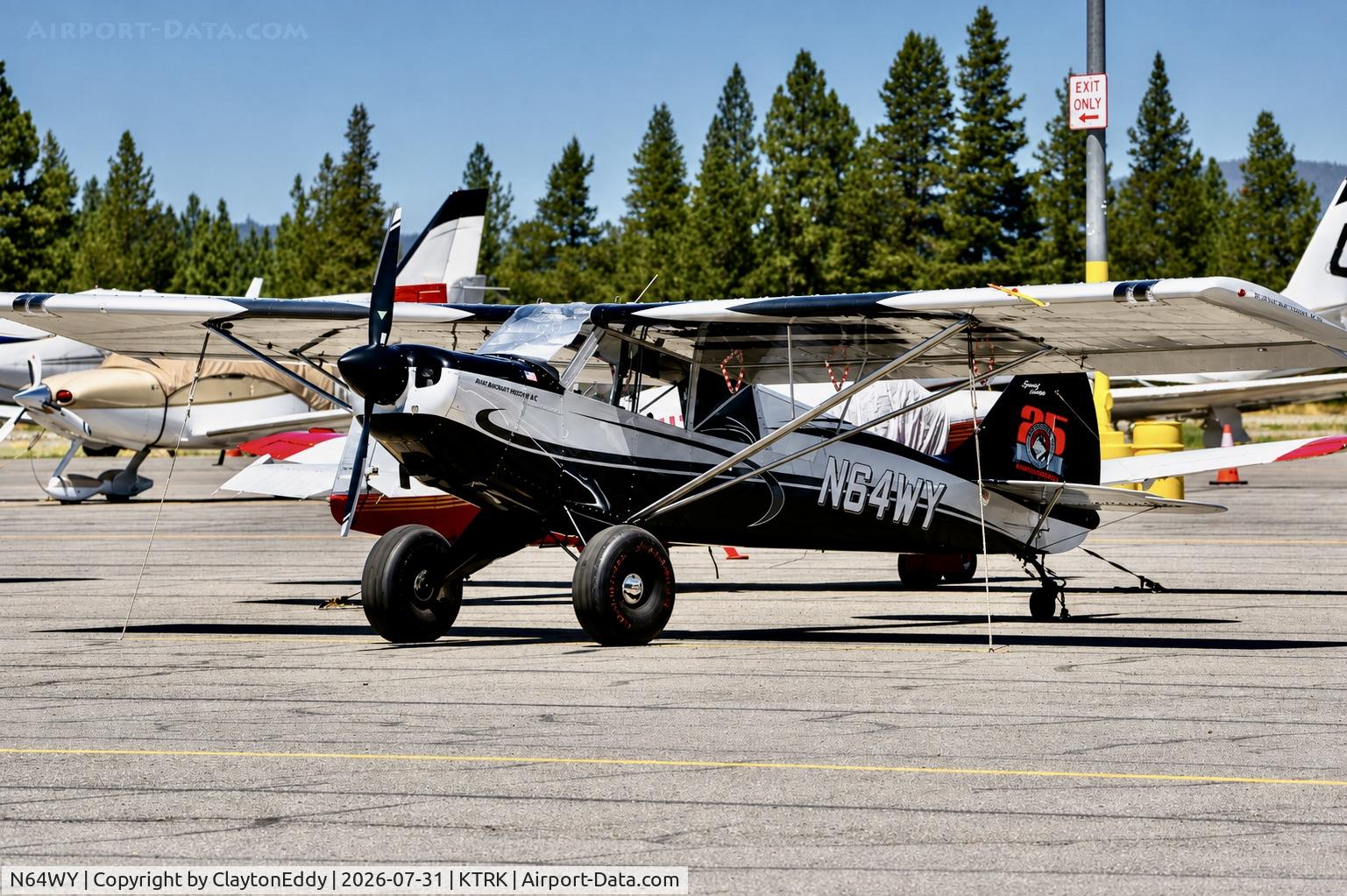 Aircraft N64WY, 2020 Aviat Aircraft Inc A-1C-180 Husky, c/n 3164, Truckee Tahoe airport in California 2026., at KTRK, photo by ClaytonEddy