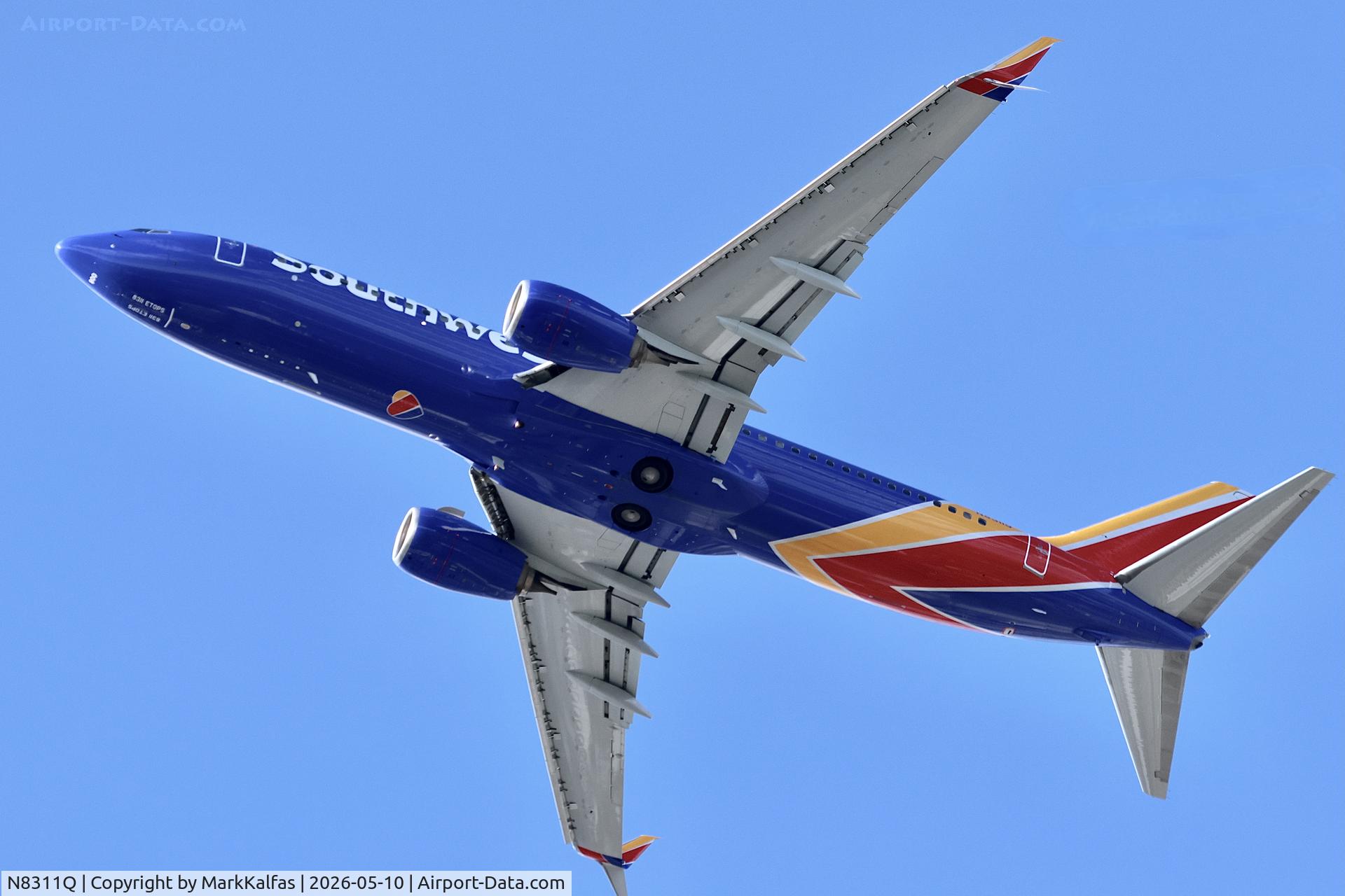 Aircraft N8311Q, 2012 Boeing 737-8H4, c/n 38808, B738 Southwest Boeing 737-8H4, N8311Q departing 28R KORD., photo by MarkKalfas