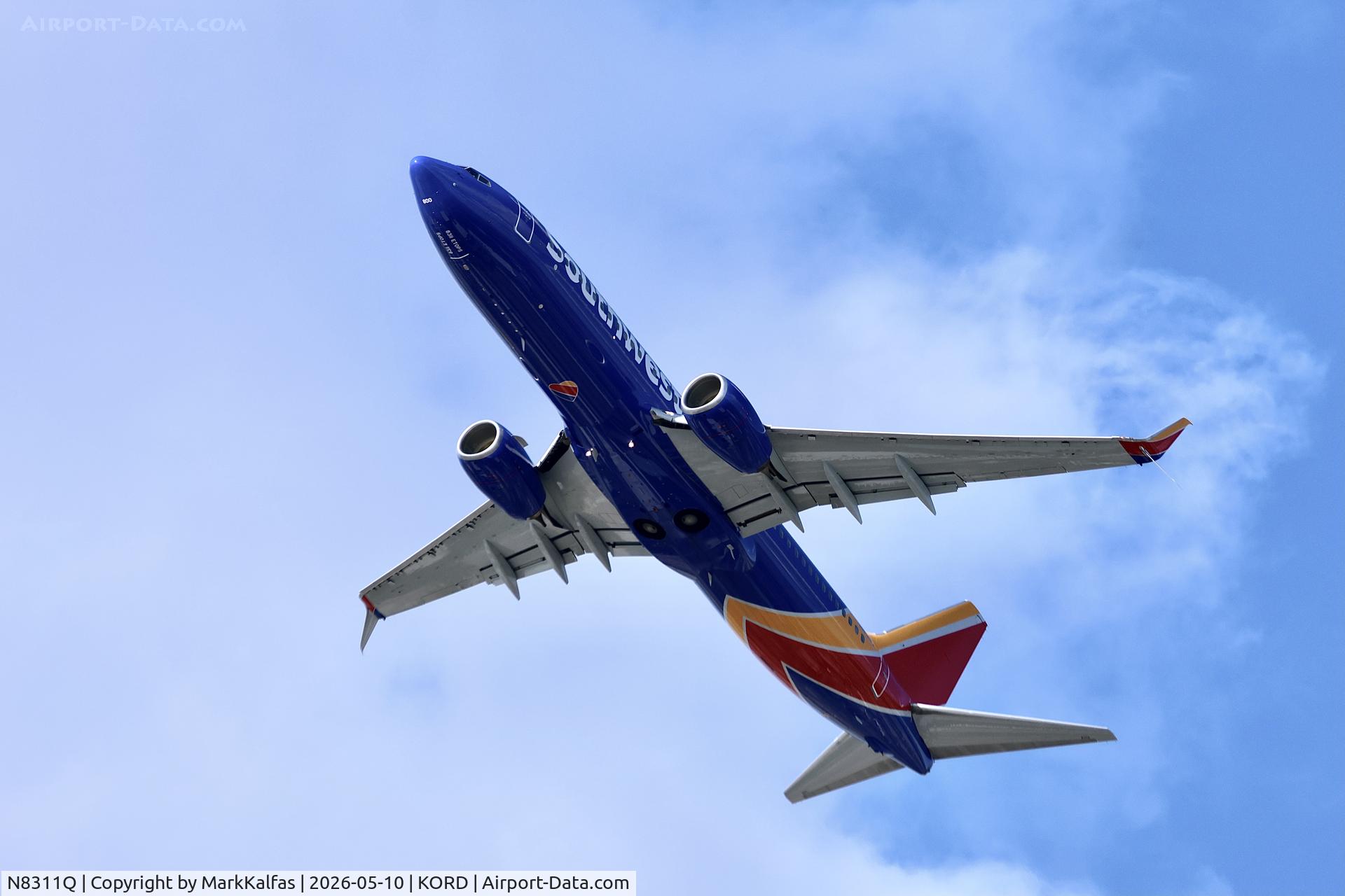 Aircraft N8311Q, 2012 Boeing 737-8H4, c/n 38808, B738 Southwest Boeing 737-8H4, N8311Q departing 28R KORD., at KORD, photo by MarkKalfas