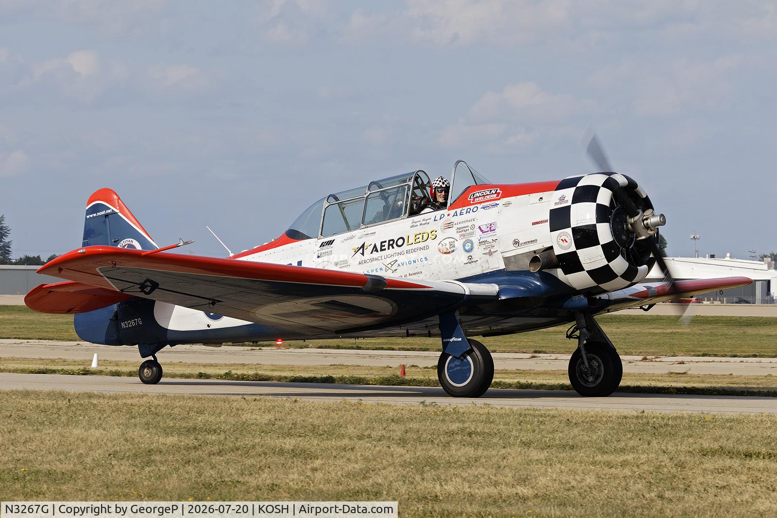 Aircraft N3267G, 1943 North American SNJ-5 Texan, c/n 88-15114, Airventure 2026., at KOSH, photo by GeorgeP