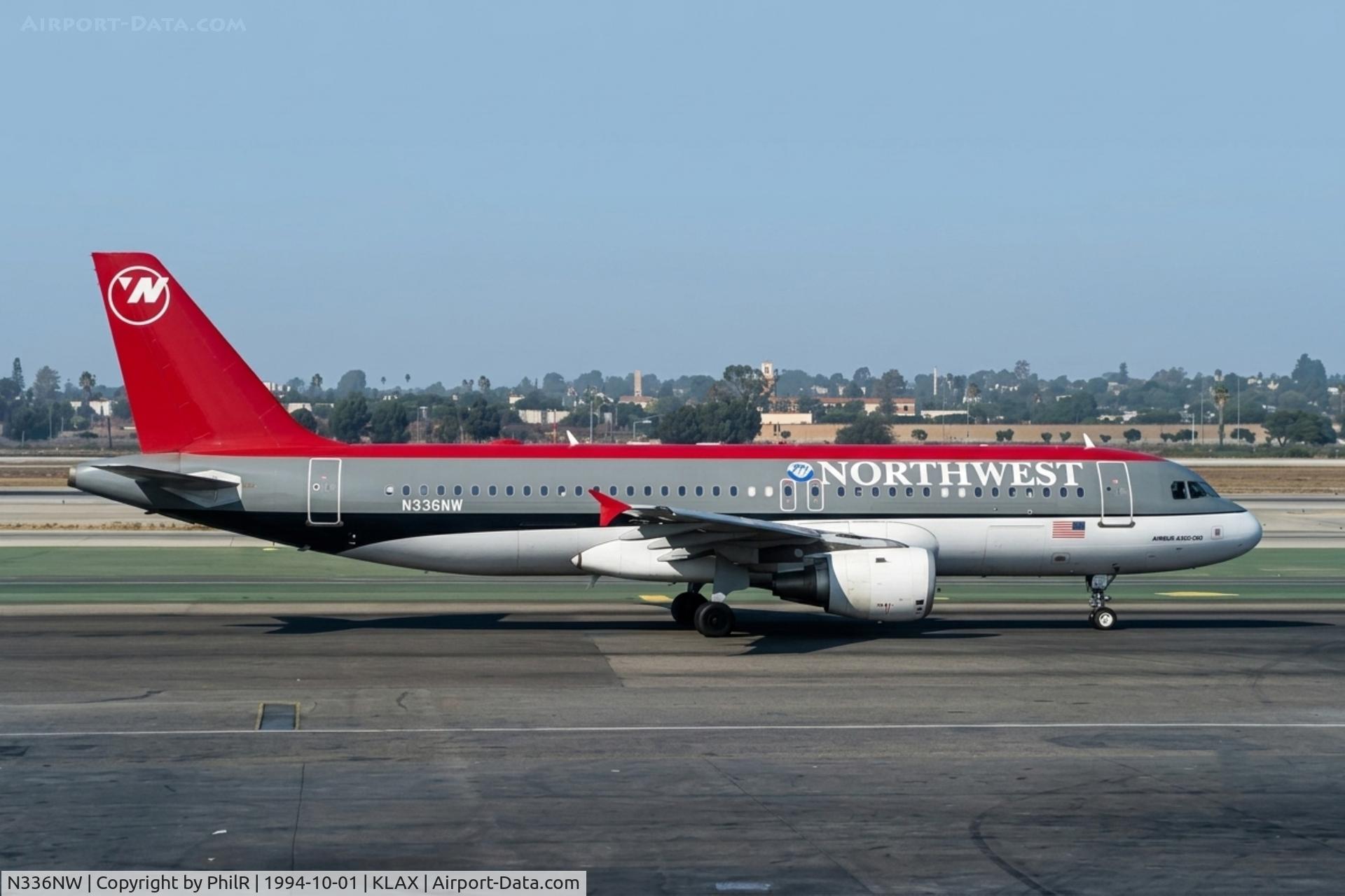 Aircraft N336NW, 1992 Airbus A320-212, c/n 355, N336NW 1992 A320-200 Northwest LAX, at KLAX, photo by PhilR