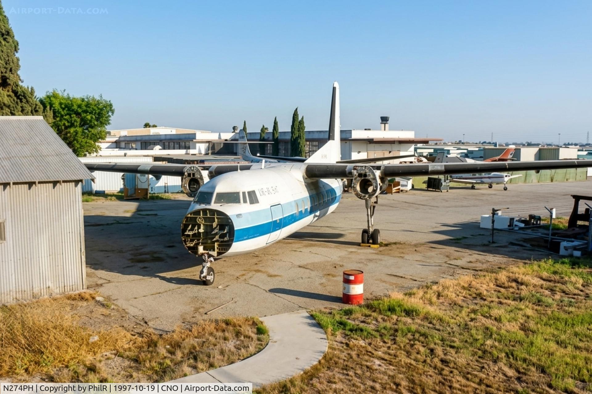 Aircraft N274PH, 1959 Fairchild F-27J, c/n 48, N274PH 1959 FH227A Fresh Air Chino, at CNO, photo by PhilR