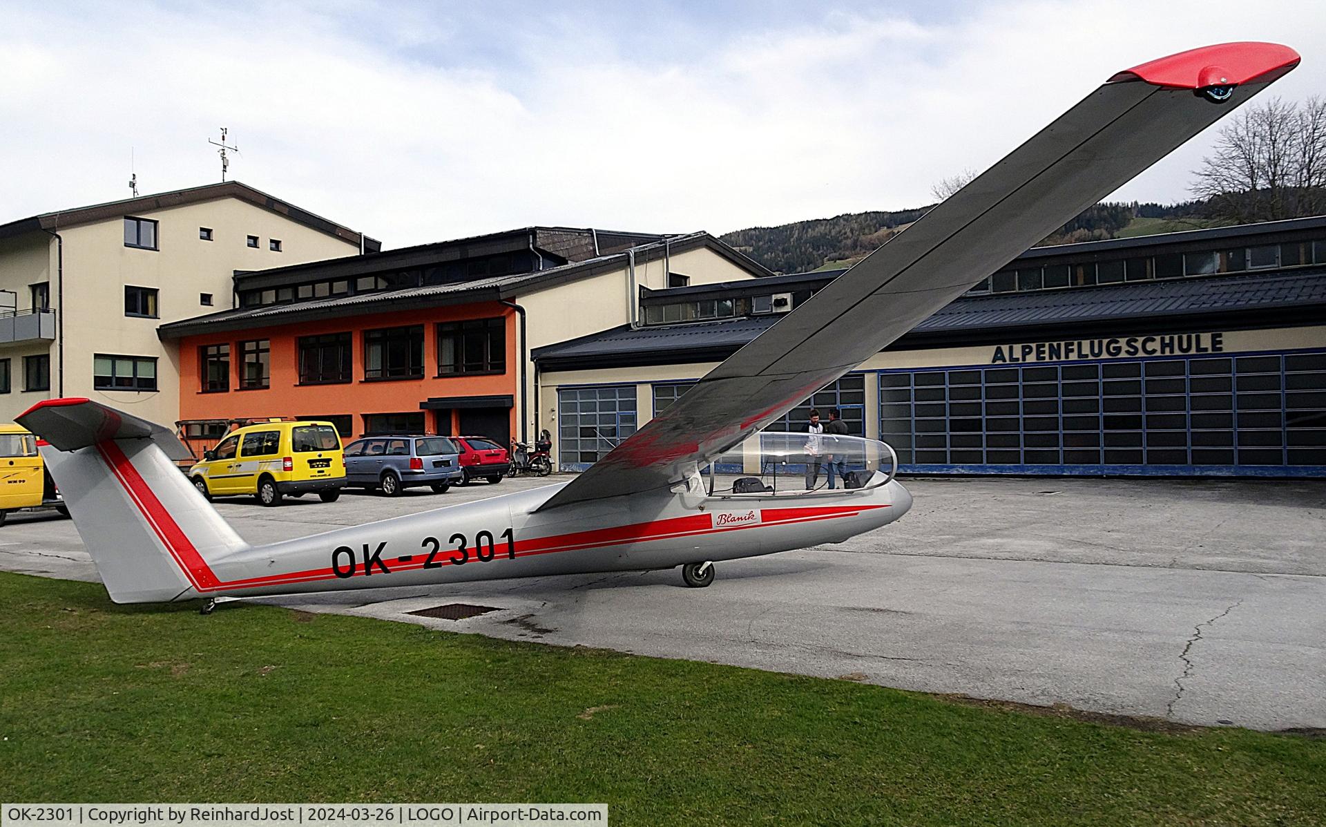 Aircraft OK-2301, 2018 Let L-23 Super Blanik, c/n unknown_OK-2301, Czech L-23 Super Blanik in front of the Alpenflugschule (Alpine Flying School) at Niederöblarn, Austria, at LOGO, photo by ReinhardJost