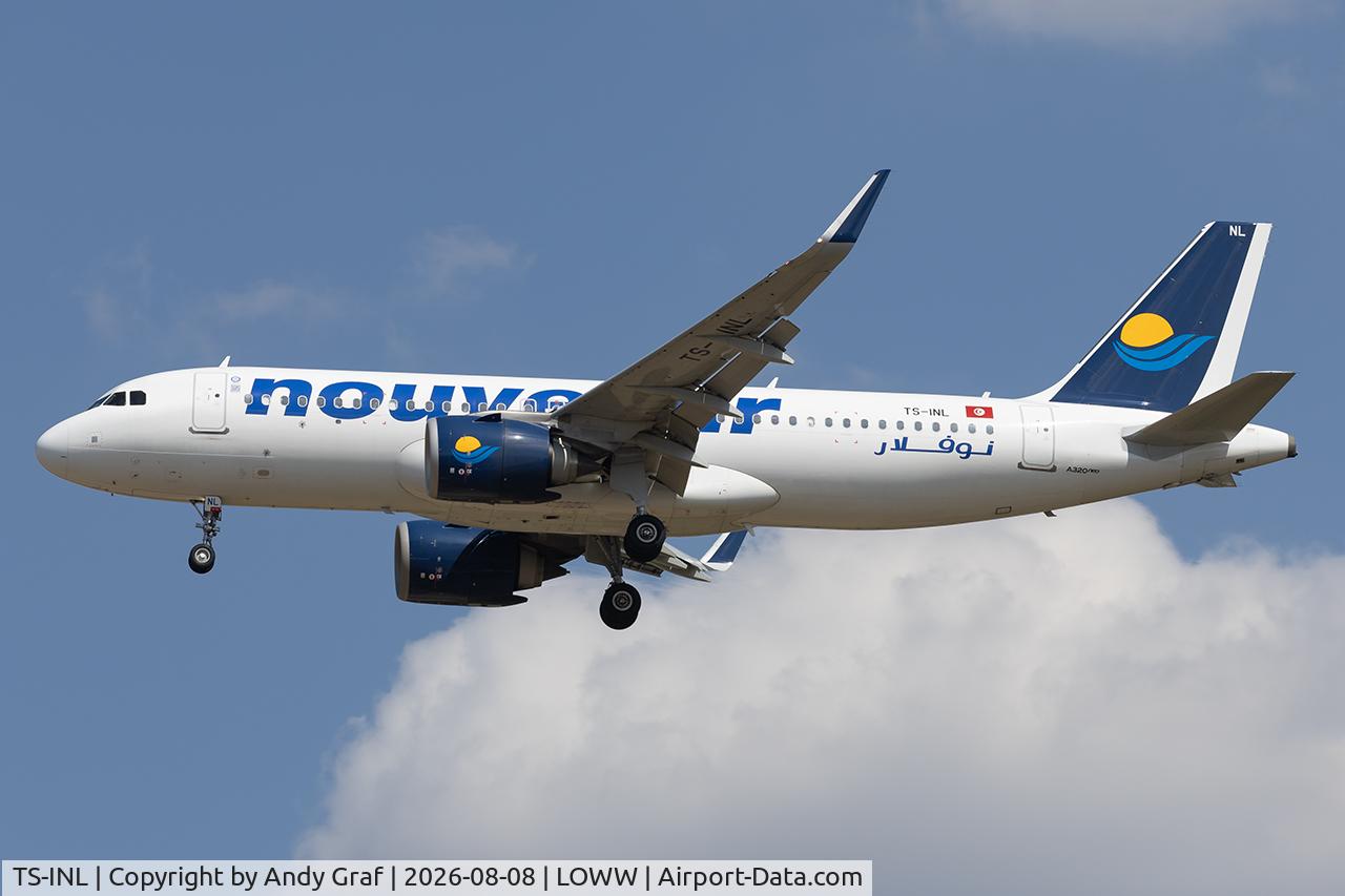 Aircraft TS-INL, 2024 Airbus A320-251N, c/n 12280, Nouvelair A320N, at LOWW, photo by Andy Graf