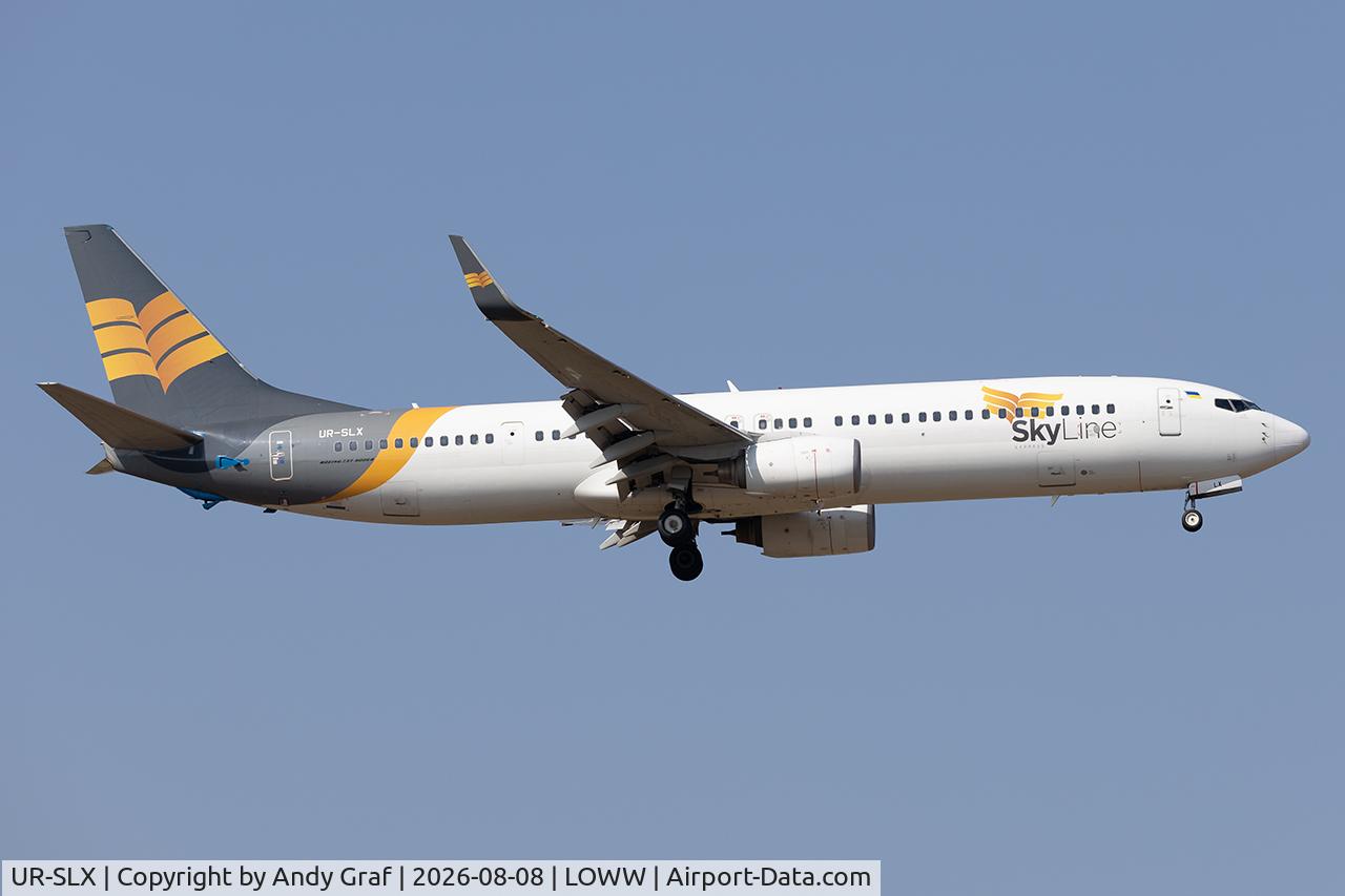 Aircraft UR-SLX, 2009 Boeing 737-94X/ER, c/n 36087 l/n 2928, Skyline 737-900, at LOWW, photo by Andy Graf
