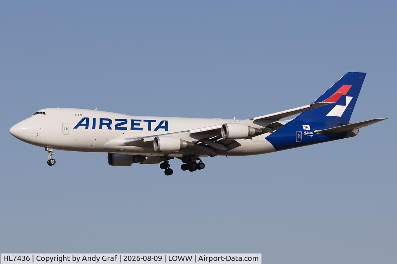 Aircraft HL7436, 2002 Boeing 747-48EF (SCD), c/n 29170, Air Zeta 747-400, at LOWW, photo by Andy Graf