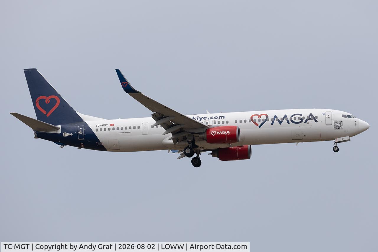 Aircraft TC-MGT, Boeing 737-900ER, c/n 35711 l/n 2319, MGA 737-900, at LOWW, photo by Andy Graf