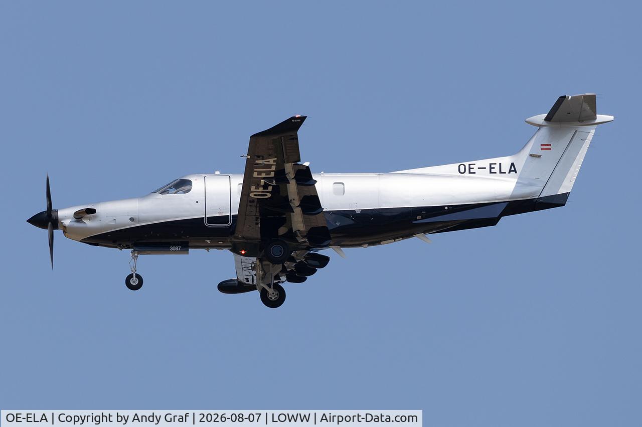 Aircraft OE-ELA, Pilatus PC-12 PRO, c/n 3087, Untitled PC12, at LOWW, photo by Andy Graf