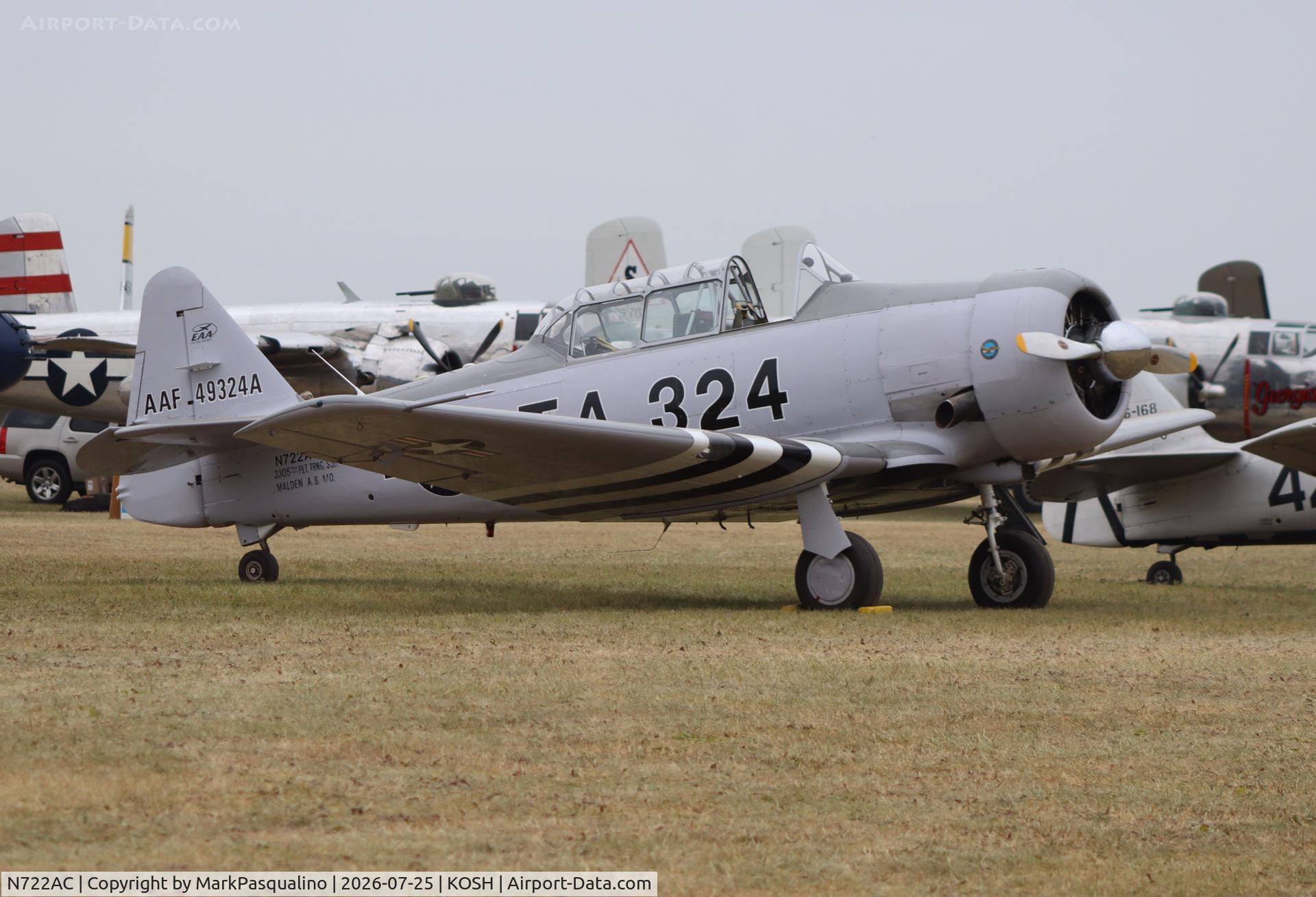 Aircraft N722AC, North American AT-6G Texan, c/n 168-346 (49-3242), North American AT-6G, at KOSH, photo by MarkPasqualino