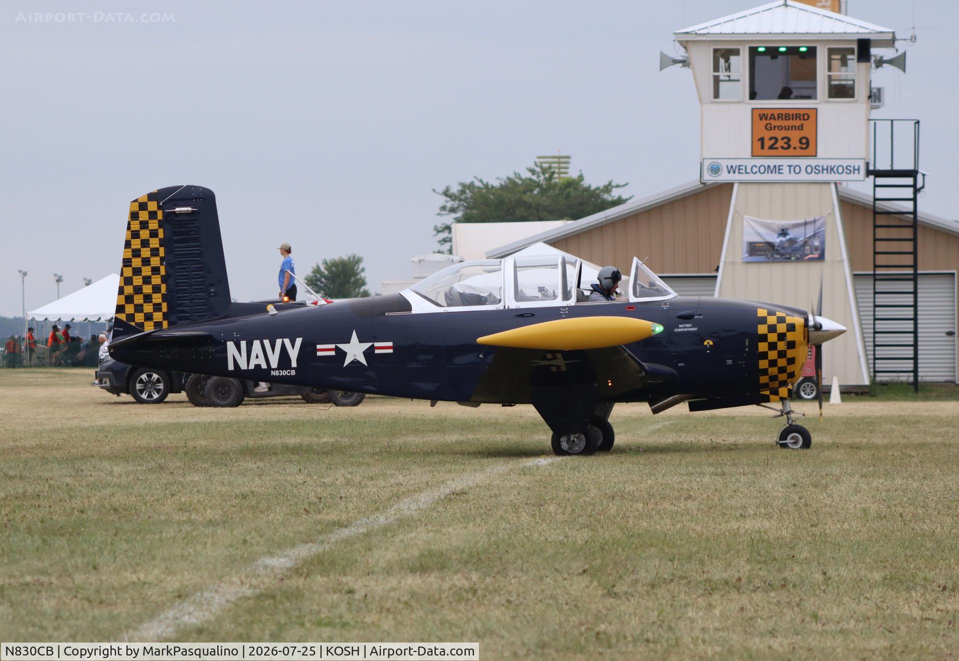 Aircraft N830CB, 1957 Beech D-45 Mentor, c/n BG-369, Beech T-34B, at KOSH, photo by MarkPasqualino