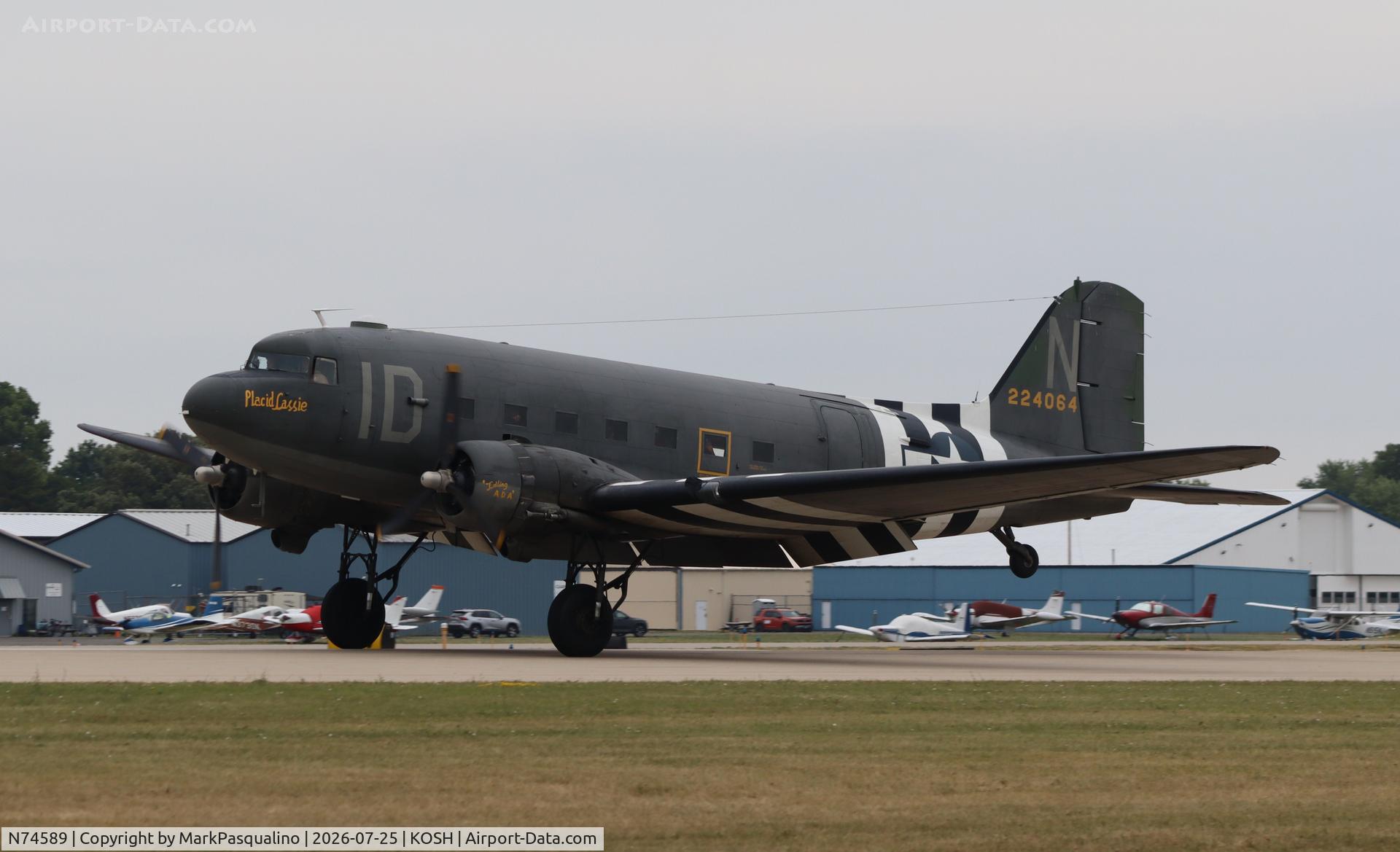 Aircraft N74589, 1943 Douglas DC3C-S1C3G (C-47A), c/n 9926, Douglas C-47A, at KOSH, photo by MarkPasqualino