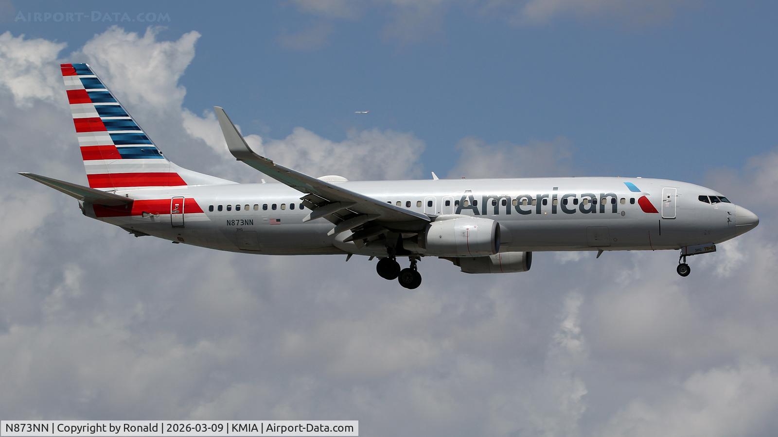 Aircraft N873NN, 2011 Boeing 737-823, c/n 40766, at mia, at KMIA, photo by Ronald