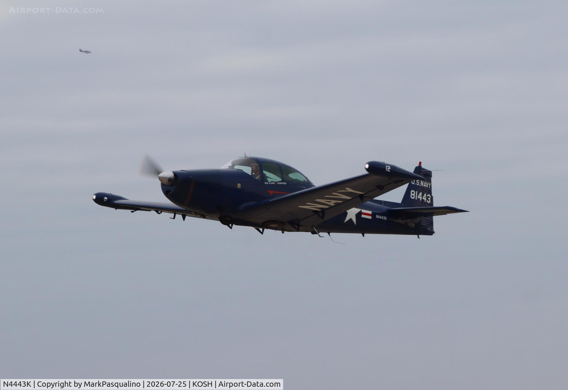 Aircraft N4443K, 1948 Ryan Navion, c/n NAV-4-1443, Ryan Navion, at KOSH, photo by MarkPasqualino