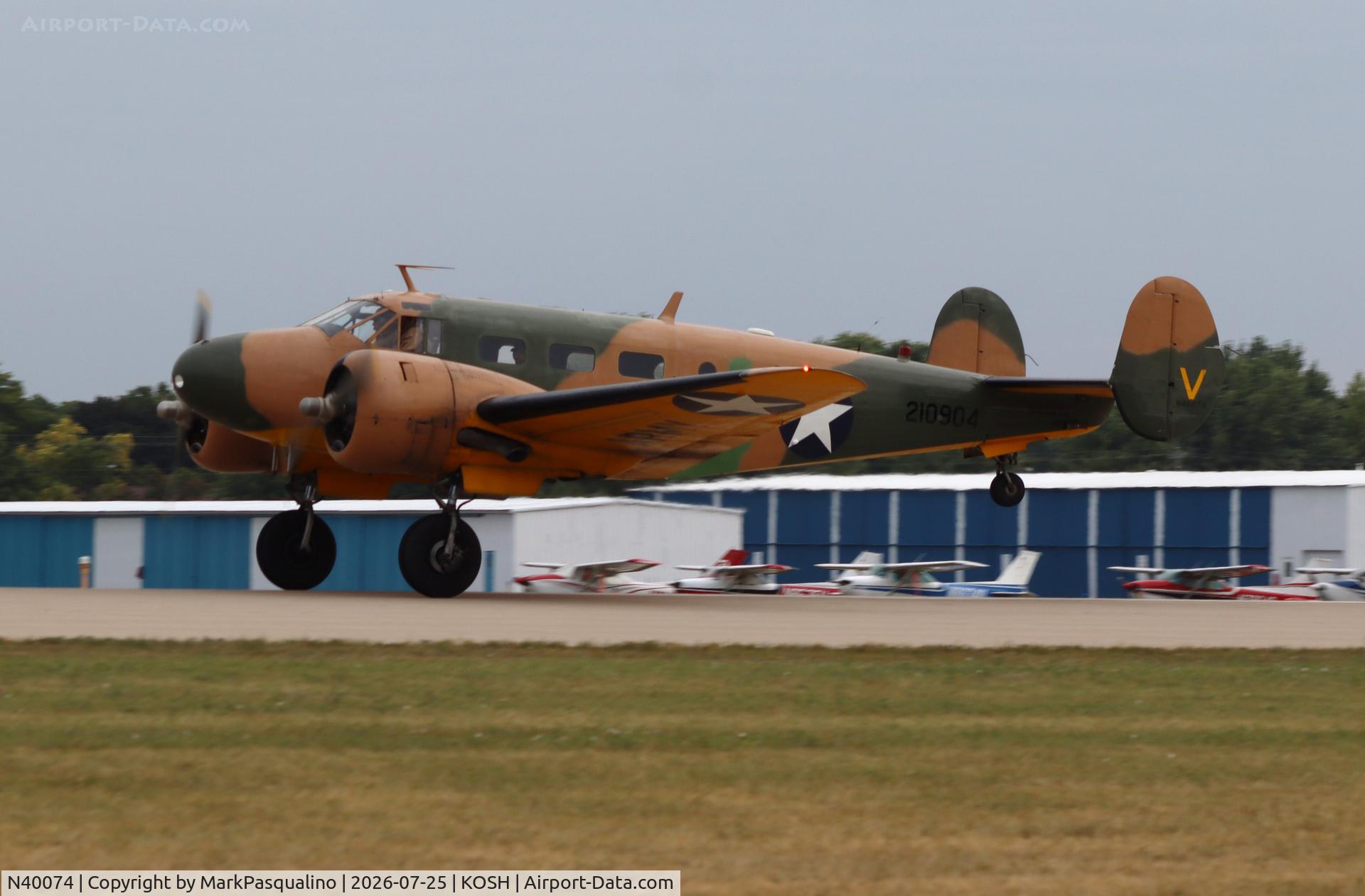 Aircraft N40074, 1954 Beech C-45H Expeditor, c/n AF-834, Beech C-45H, at KOSH, photo by MarkPasqualino