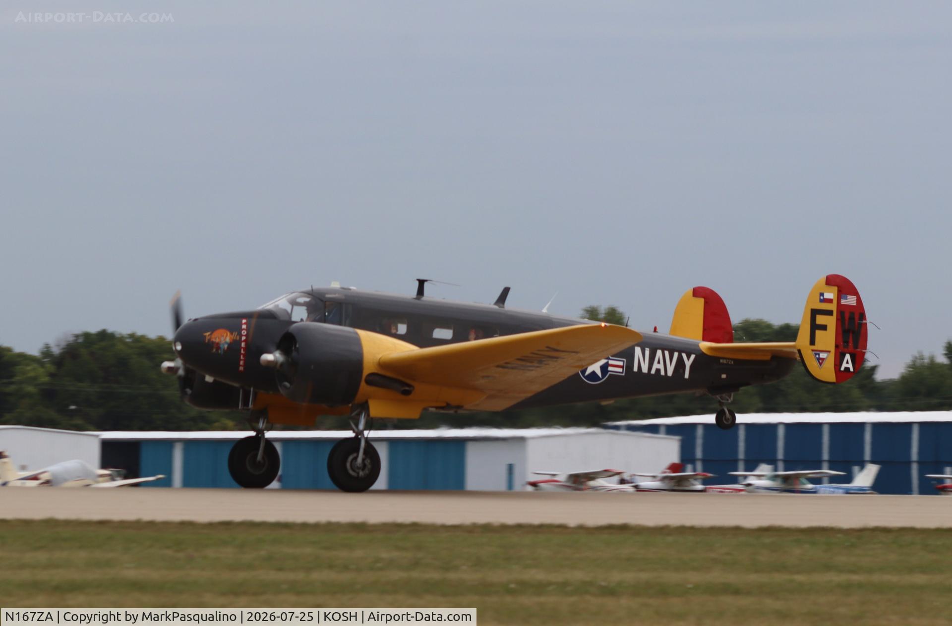Aircraft N167ZA, 1954 Beech C-45H Expeditor, c/n AF-692, Beech C-45H, at KOSH, photo by MarkPasqualino