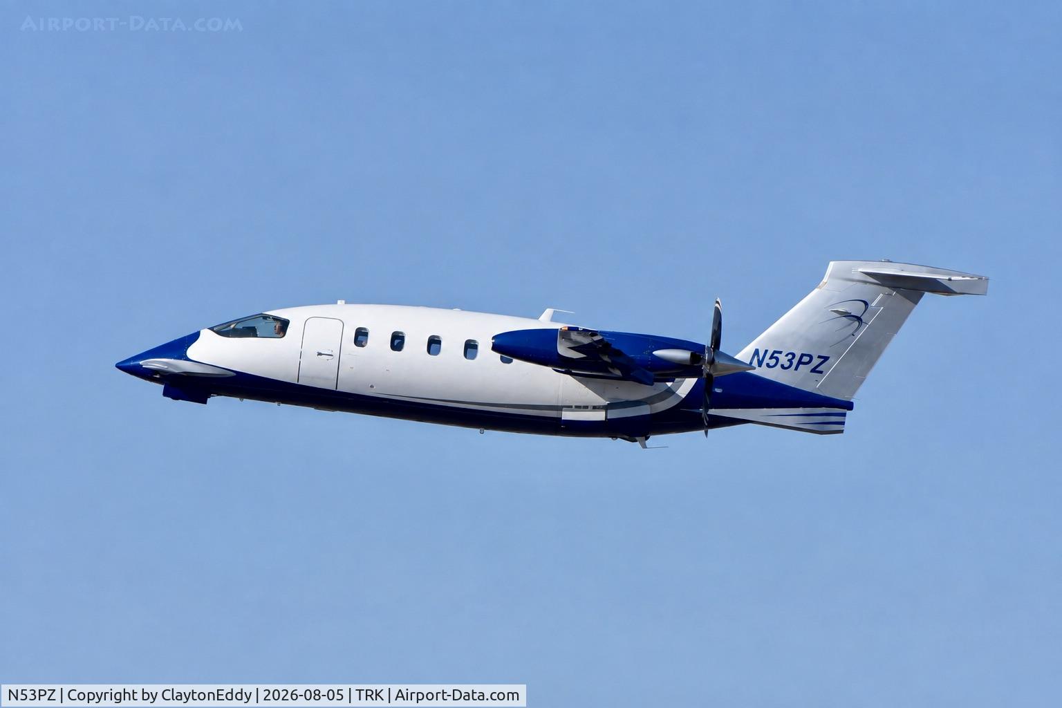Aircraft N53PZ, 2003 Piaggio P-180 Avanti, c/n 1067, Truckee Tahoe airport in California 2026., at TRK, photo by ClaytonEddy