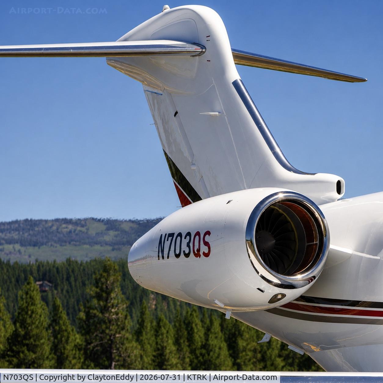 Aircraft N703QS, 2002 Israel Aircraft Industries Gulfstream 200, c/n 060, Truckee Tahoe airport in California 2026, at KTRK, photo by ClaytonEddy