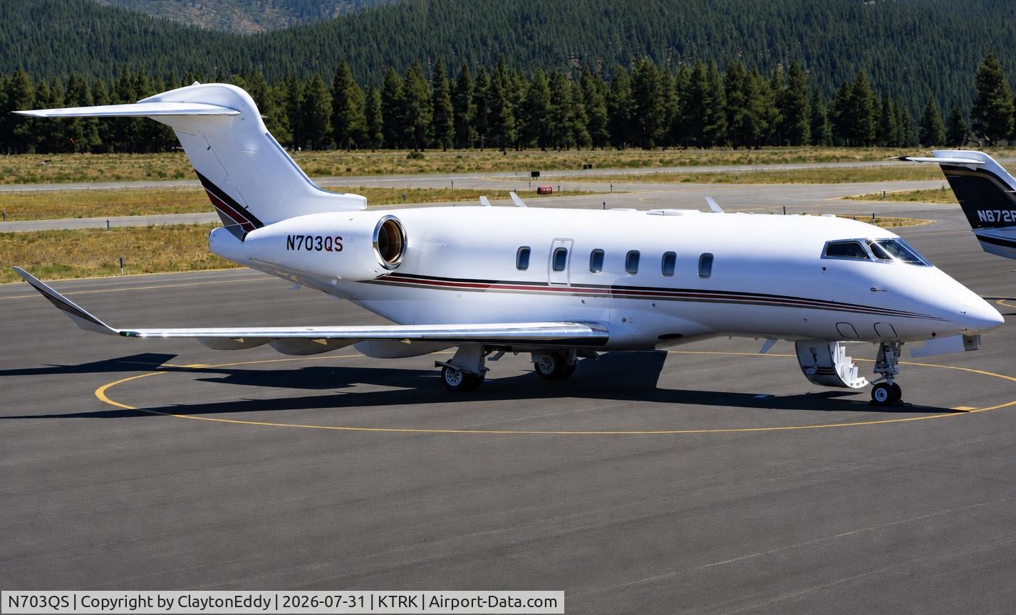 Aircraft N703QS, 2002 Israel Aircraft Industries Gulfstream 200, c/n 060, Truckee Tahoe airport in California 2026, at KTRK, photo by ClaytonEddy