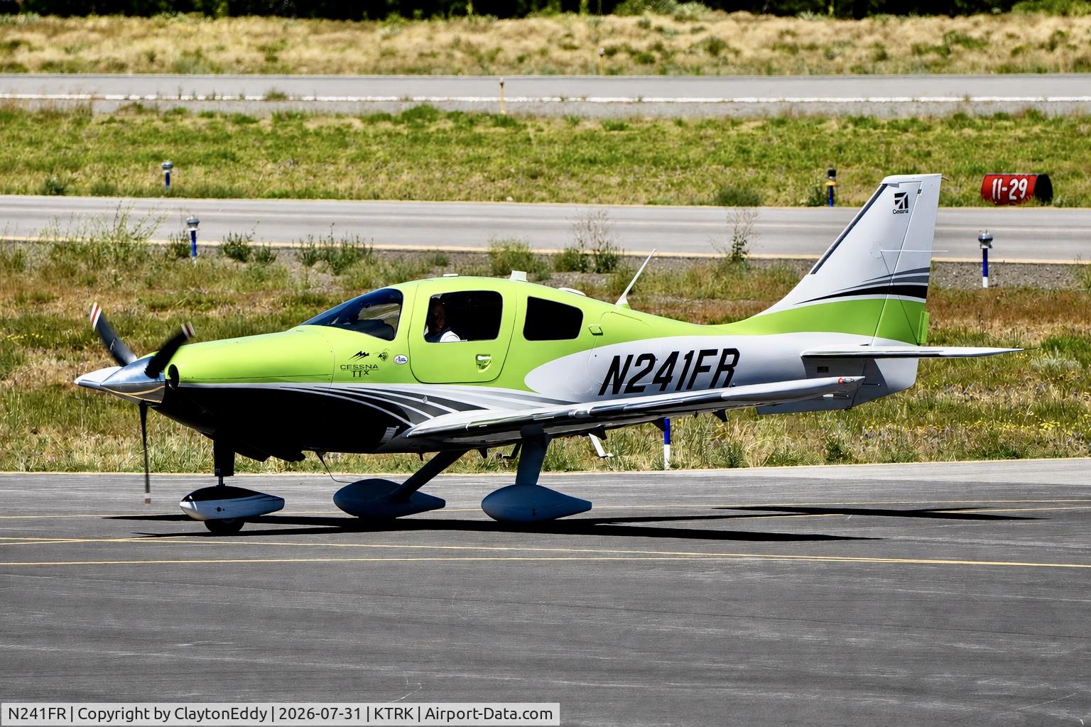 Aircraft N241FR, 2017 Textron Aviation Inc (Cessna) T240, c/n T24002140, Truckee Tahoe airport in California 2026., at KTRK, photo by ClaytonEddy
