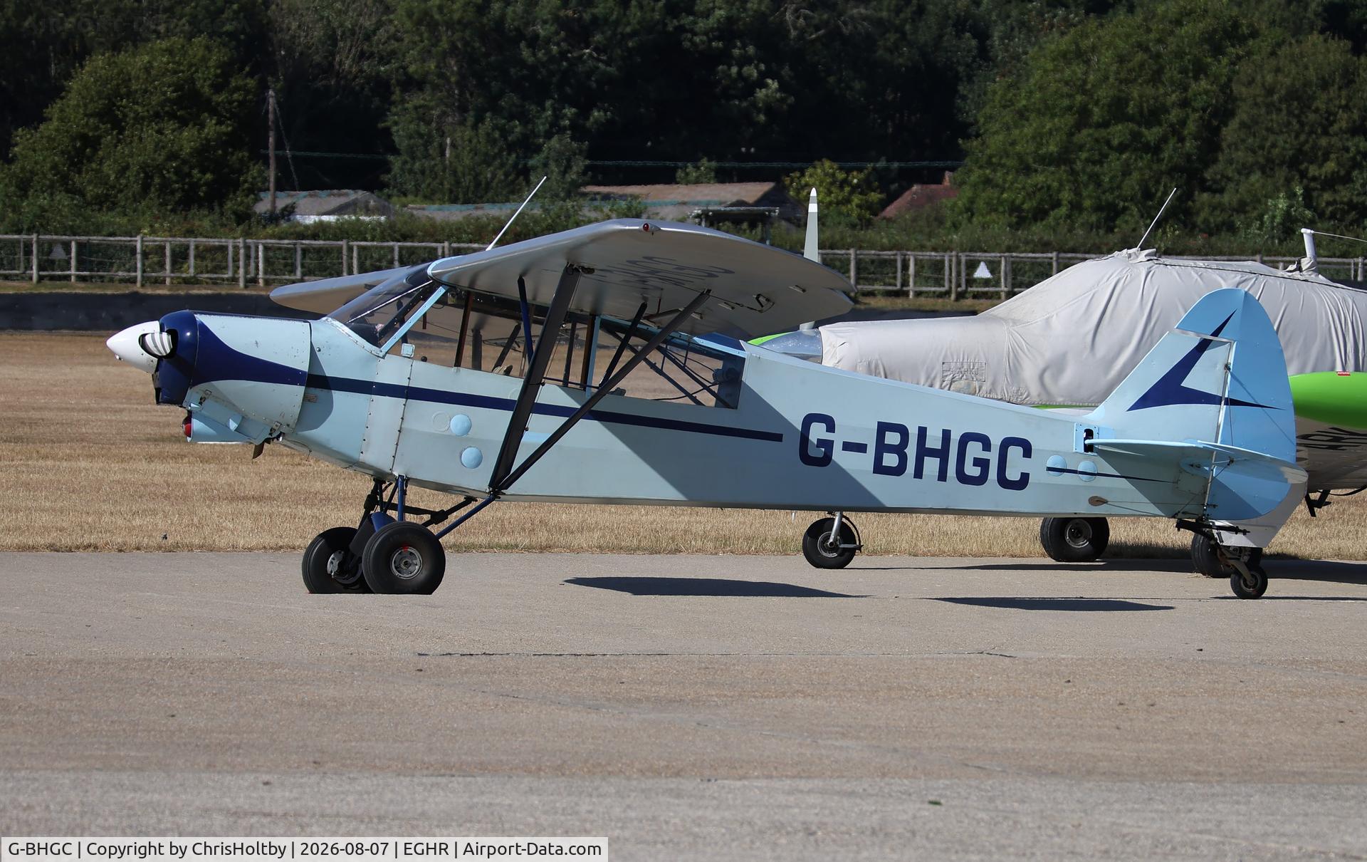 Aircraft G-BHGC, 1969 Piper PA-18-150 Super Cub, c/n 18-8793, Parked at Goodwood, at EGHR, photo by ChrisHoltby